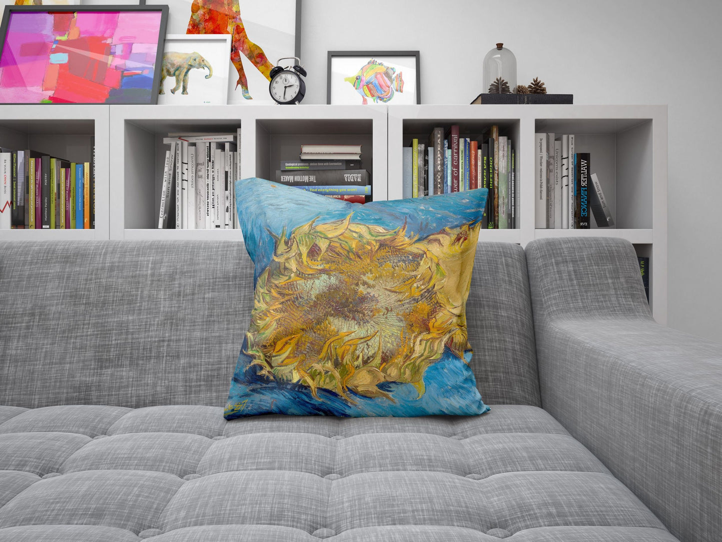 Vincent Van Gogh Sunflowers Famous Painting Throw Pillow Cover, Soft Pillow Cases, Bright Yellow Pillow, Farmhouse Pillow