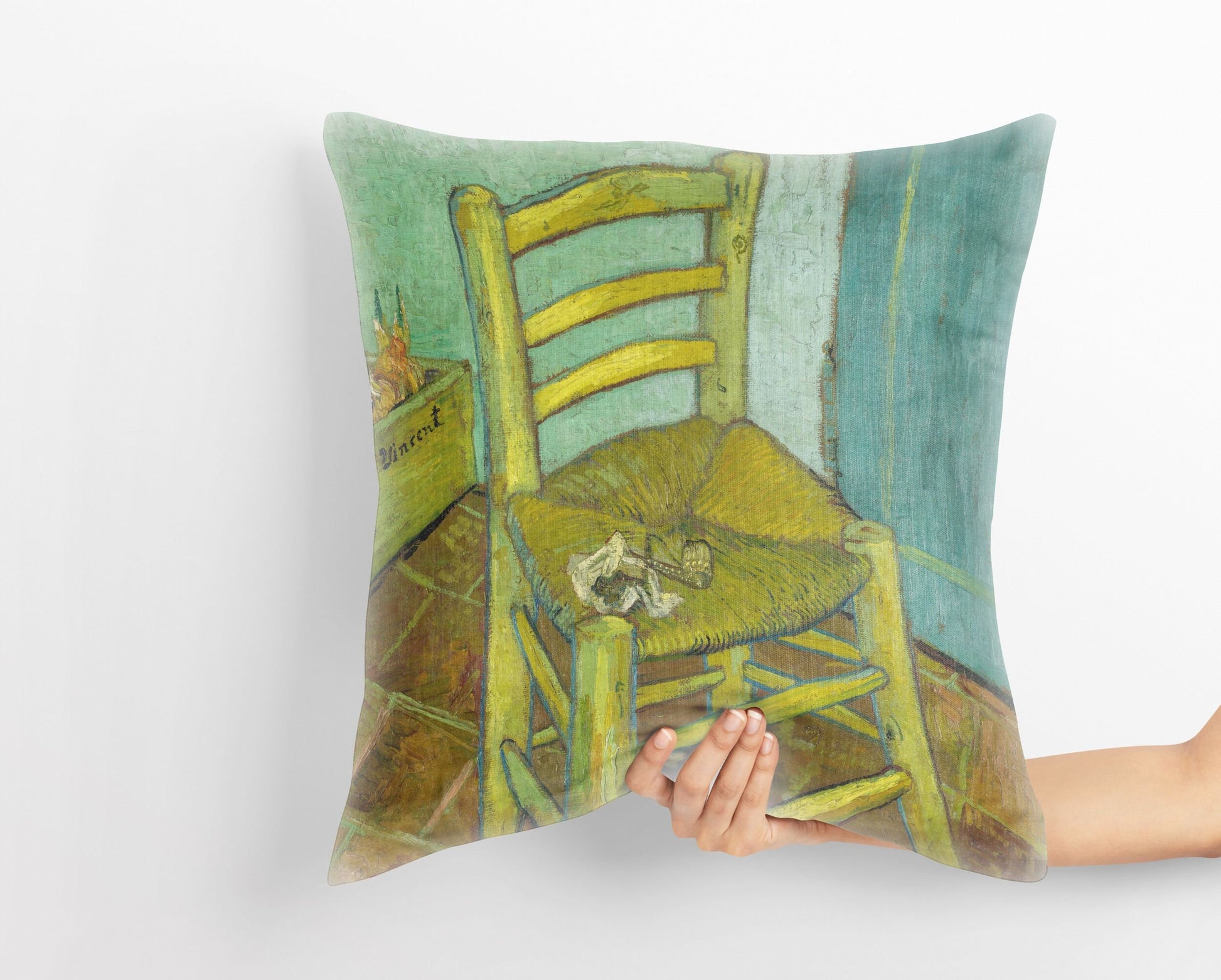 Vincent Van Gogh Famous Art Emty Chair 1888, Throw Pillow Cover, Abstract Throw Pillow, Post-Impressionist Pillow, 22X22 Pillow Cover