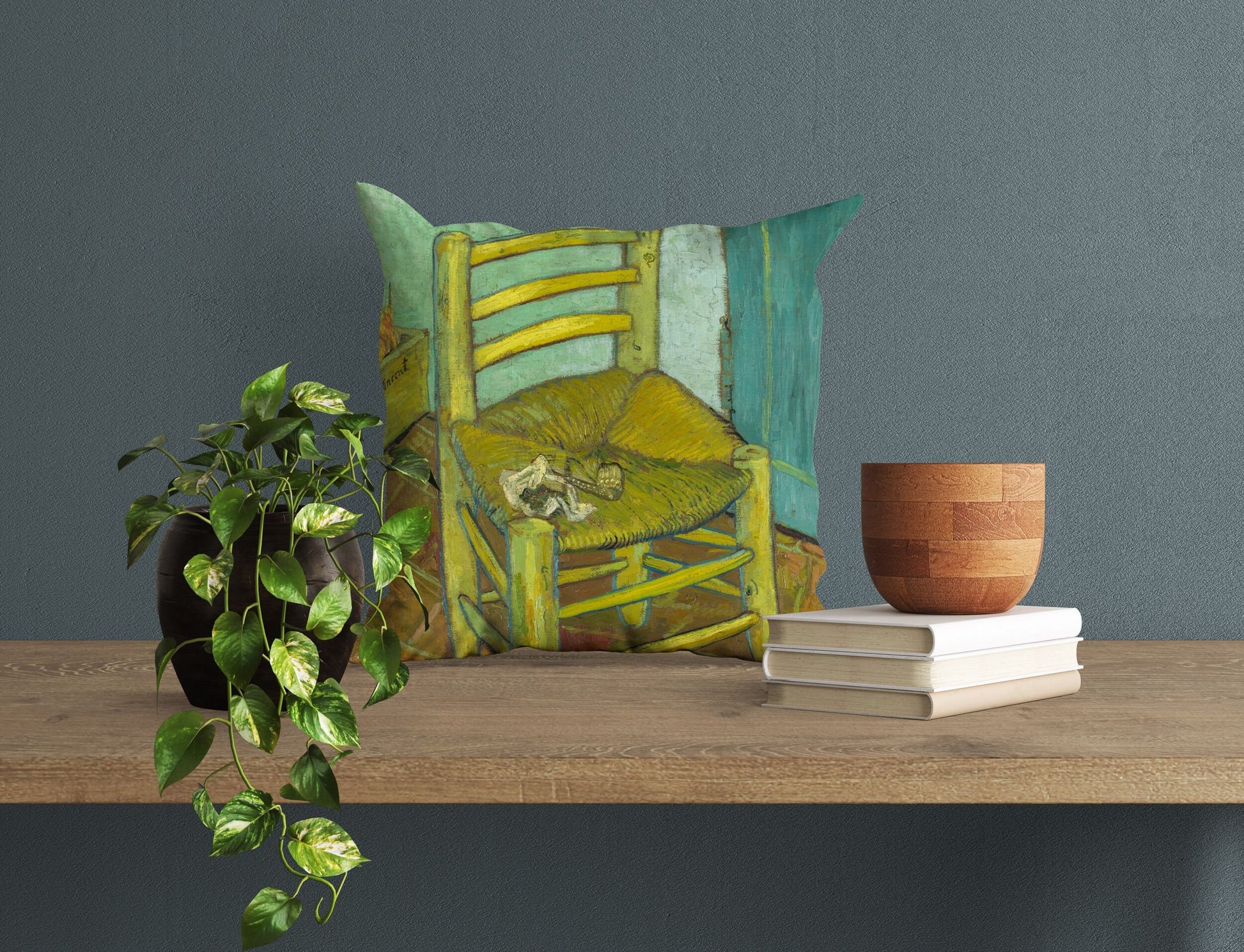 Vincent Van Gogh Famous Art Emty Chair 1888, Throw Pillow Cover, Abstract Throw Pillow, Post-Impressionist Pillow, 22X22 Pillow Cover
