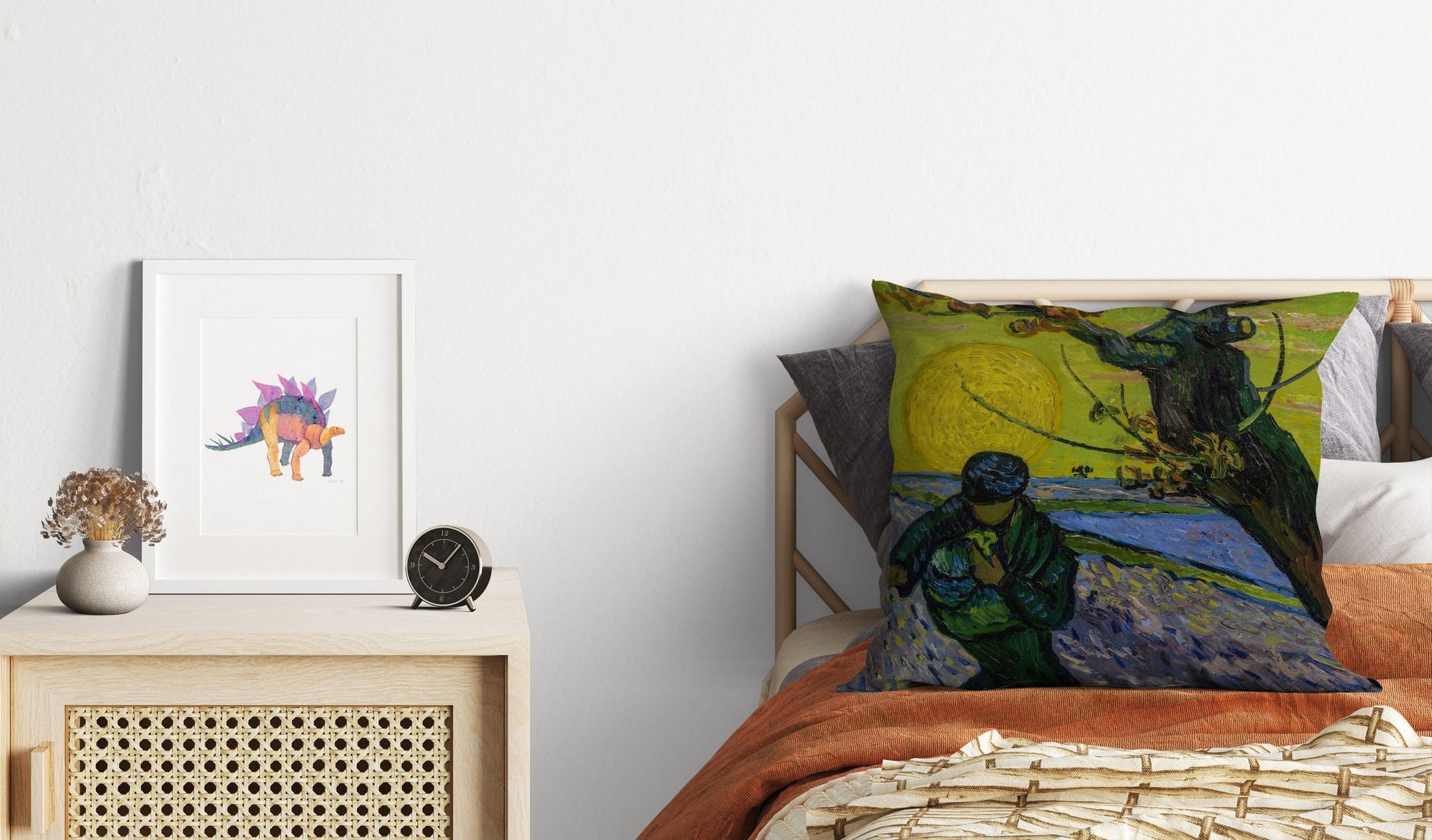 Vincent Van Gogh Famous Art The Sower, Tapestry Pillows, Abstract Pillow, Soft Pillow Cases, Contemporary Pillow, Large Pillow Cases