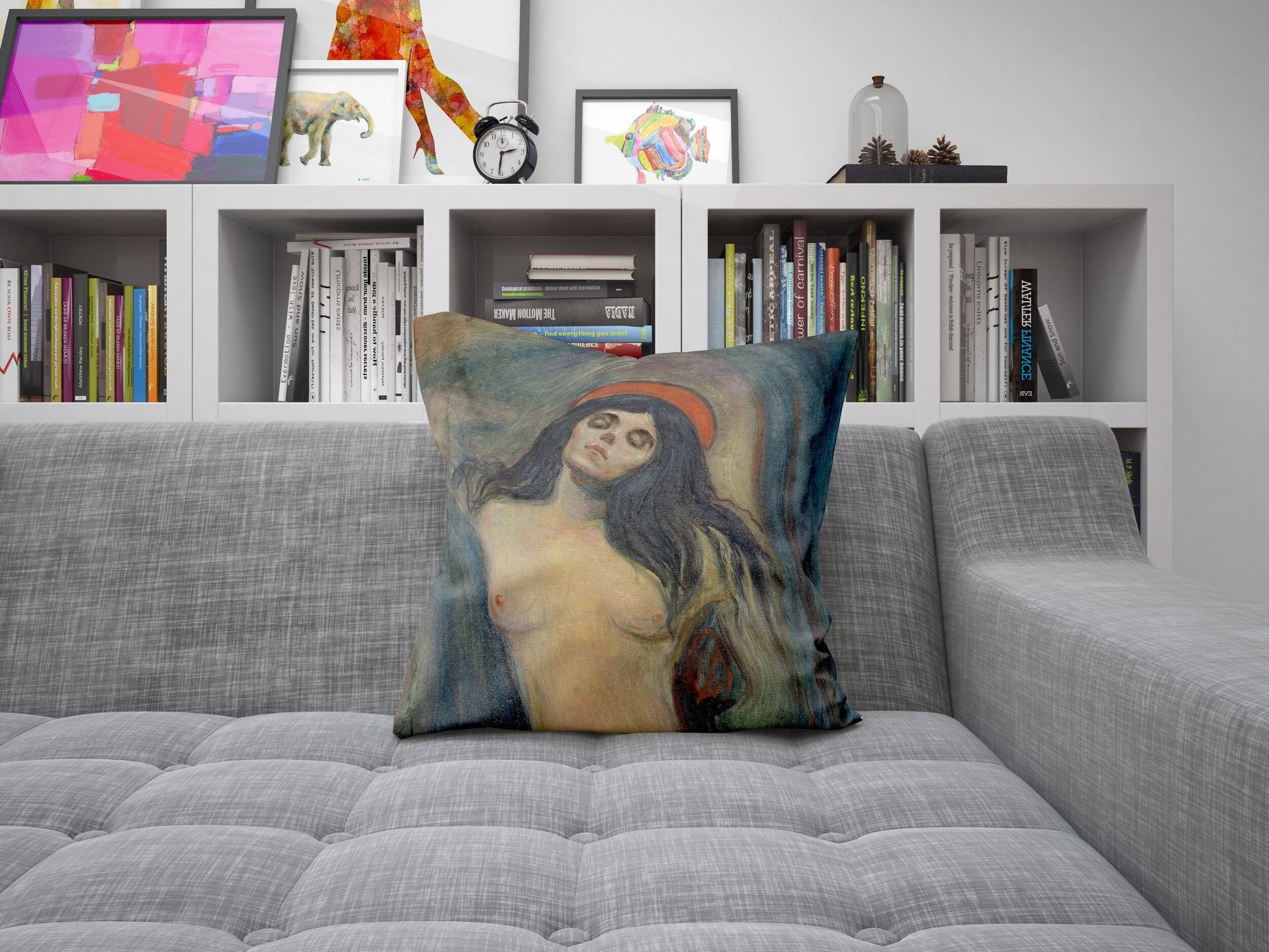 Edvard Munch Famous Art Madonna, Pillow Case, Abstract Pillow, Soft Pillow Cases, Large Pillow Cases, Playroom Decor, Sofa Pillows
