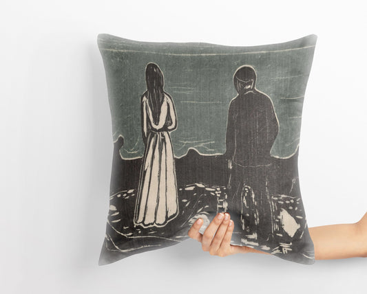 Edvard Munch Famous Art, Throw Pillow Cover, Abstract Pillow, Art Pillow, Black And White, Modern Pillow, 22X22 Pillow Cover, Playroom Decor