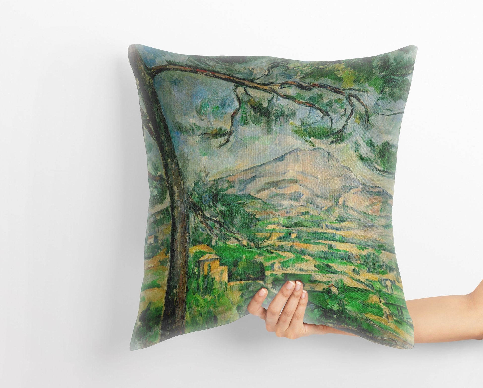 Paul Cezanne Famous Art, Toss Pillow, Abstract Throw Pillow Cover, Green Pillow Cases, Post-Impressionist Art, Large Pillow Cases