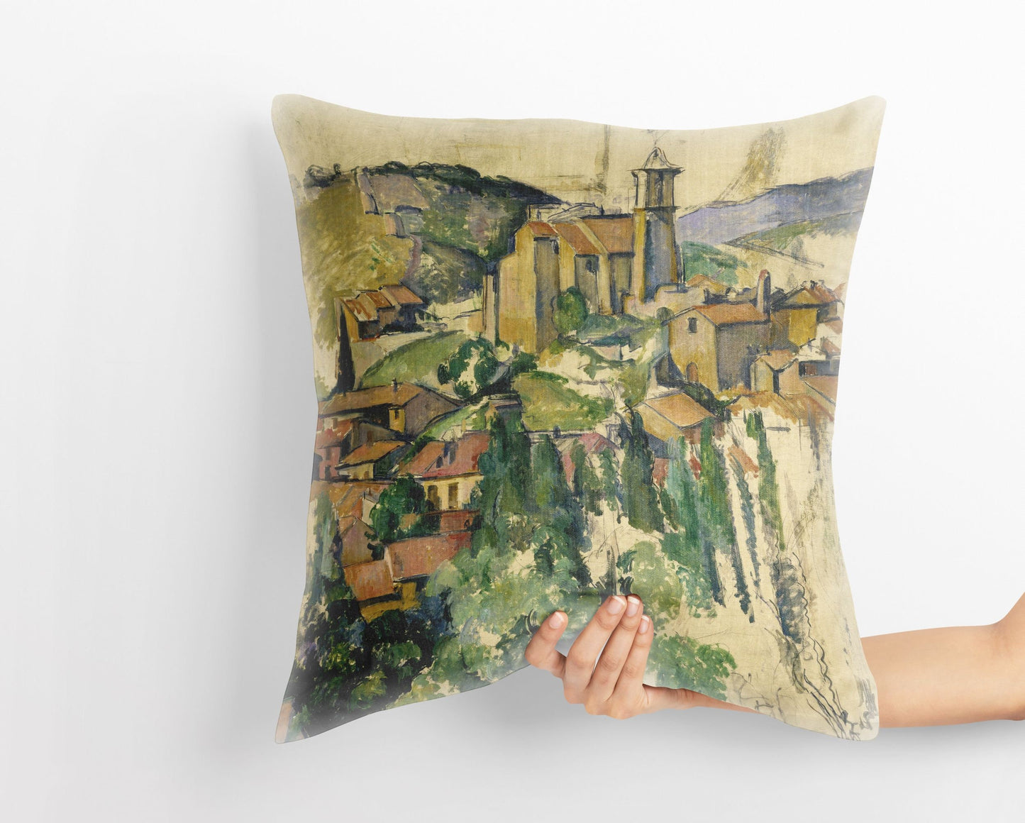 Paul Cezanne Famous Art, Pillow Case, Abstract Pillow, Designer Pillow, Green Pillow Cases, Modern Pillow, Large Pillow Cases
