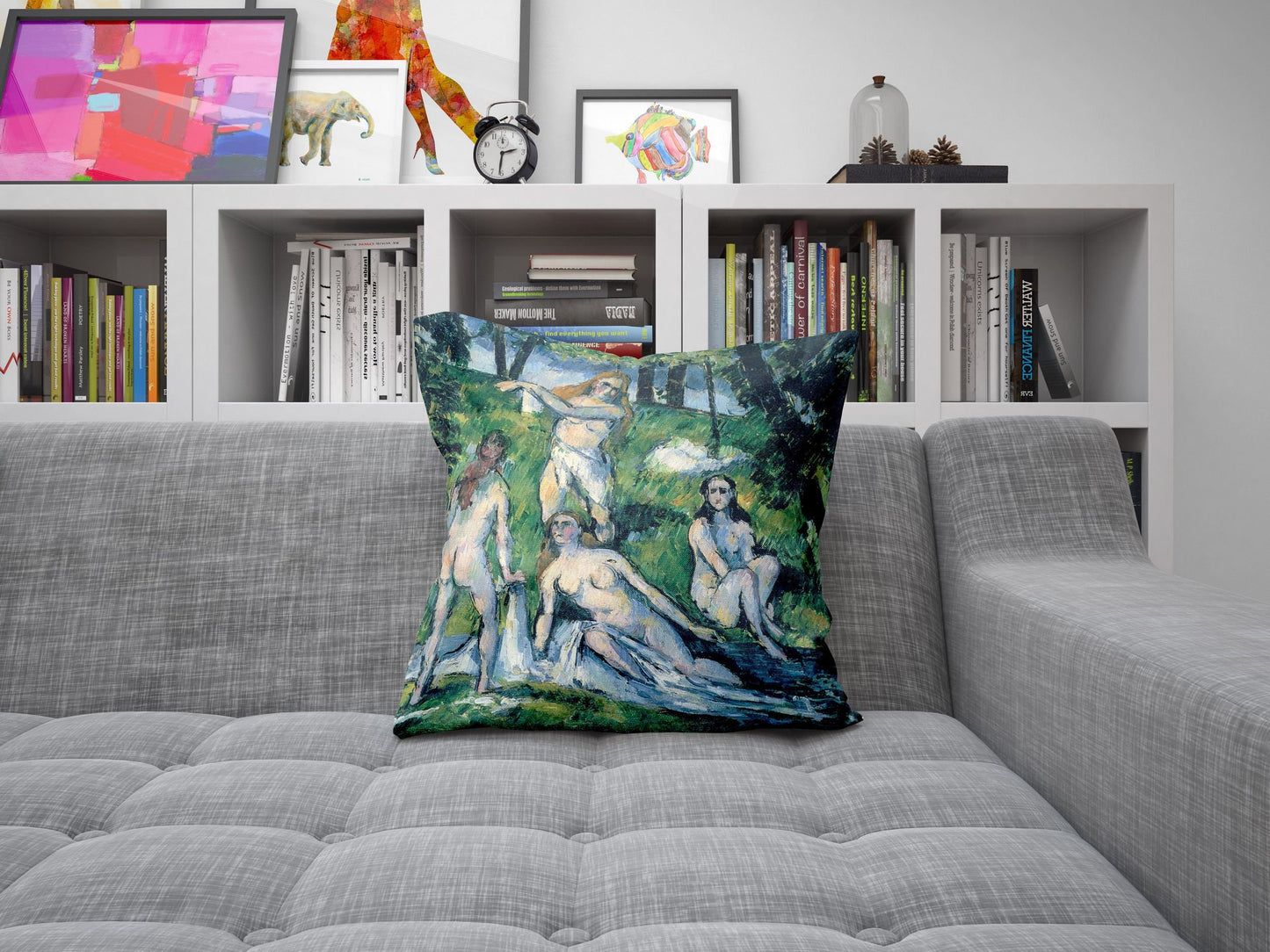 Paul Cezanne Famous Art, Decorative Pillow, Abstract Throw Pillow Cover, Green And Blue, Contemporary Pillow, Large Pillow Cases