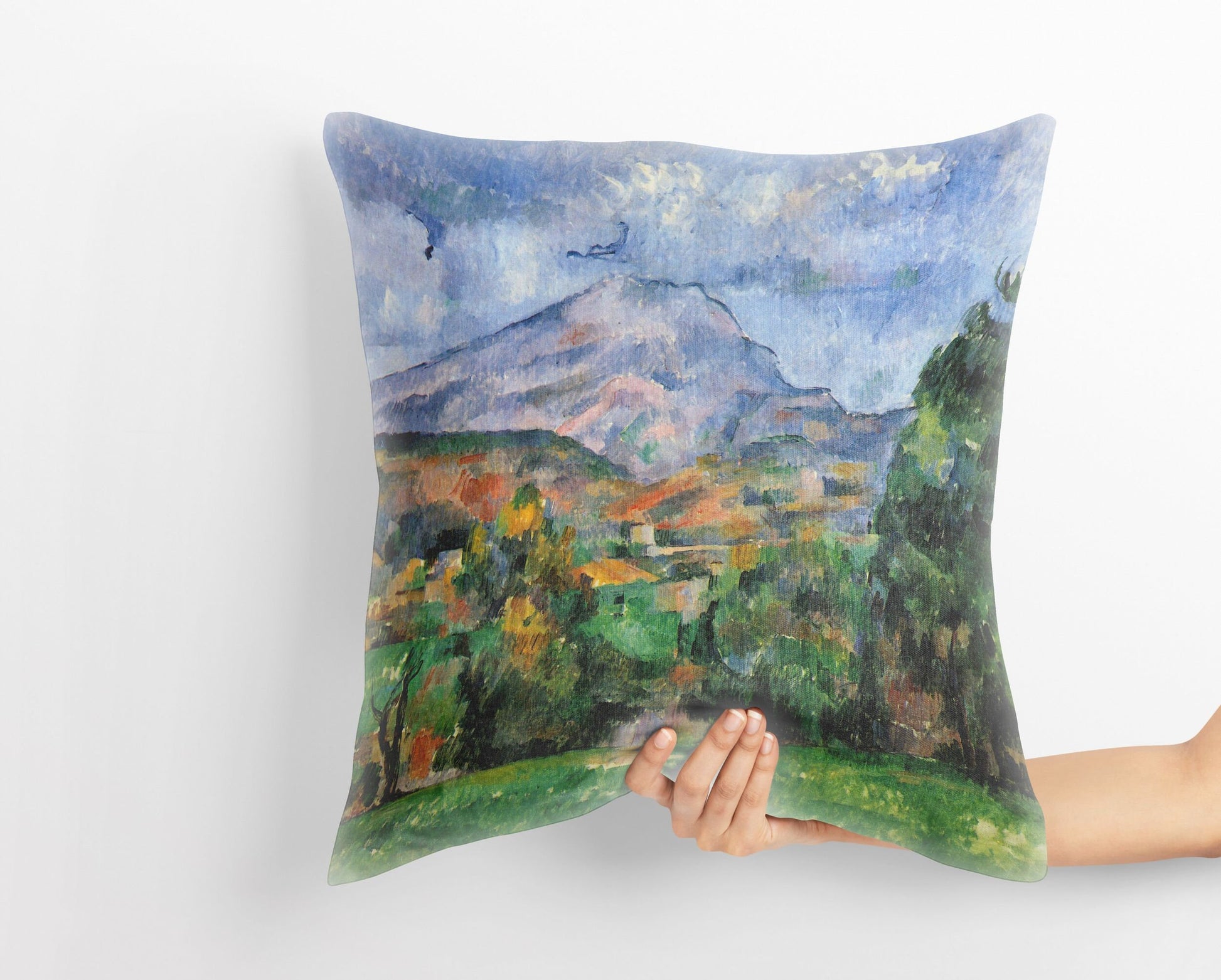 Paul Cezanne Famous Art, Decorative Pillow, Abstract Pillow, Artist Pillow, Green And Blue, 22X22 Pillow Cover, Farmhouse Sofa Pillows