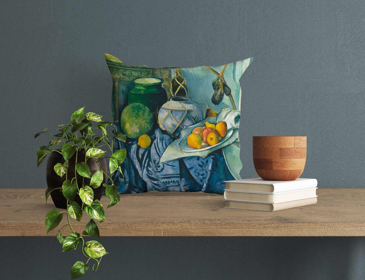 Paul Cezanne Famous Painting, Toss Pillow, Abstract Throw Pillow Cover, Blue And Green, Post-Impressionist Art, 22X22 Pillow Cover