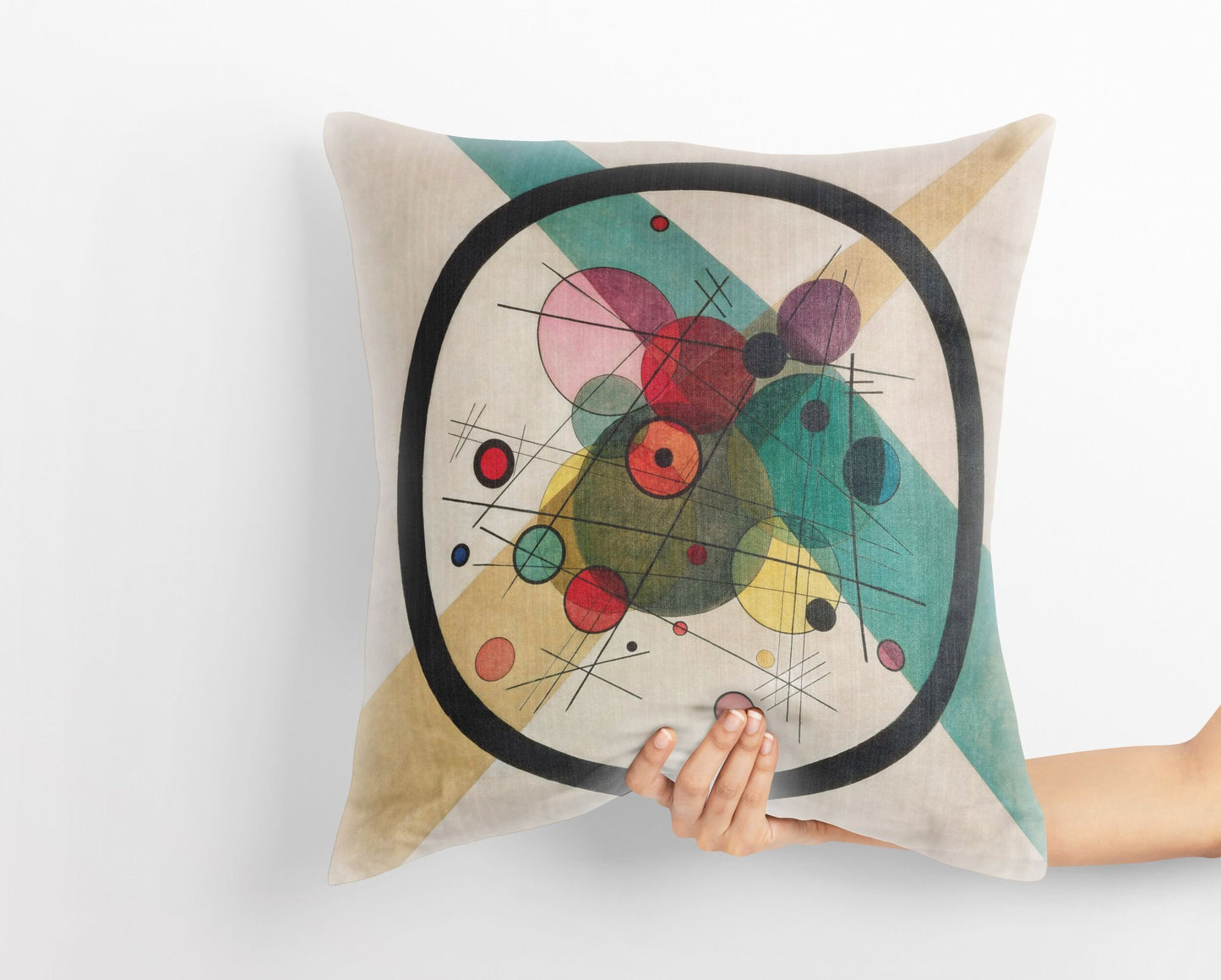 Wassily Kandinsky Abstract Painting, Throw Pillow Cover, Abstract Art Pillow, Soft Pillow Cases, Black, Modern Pillow, 18 X 18 Pillow Covers