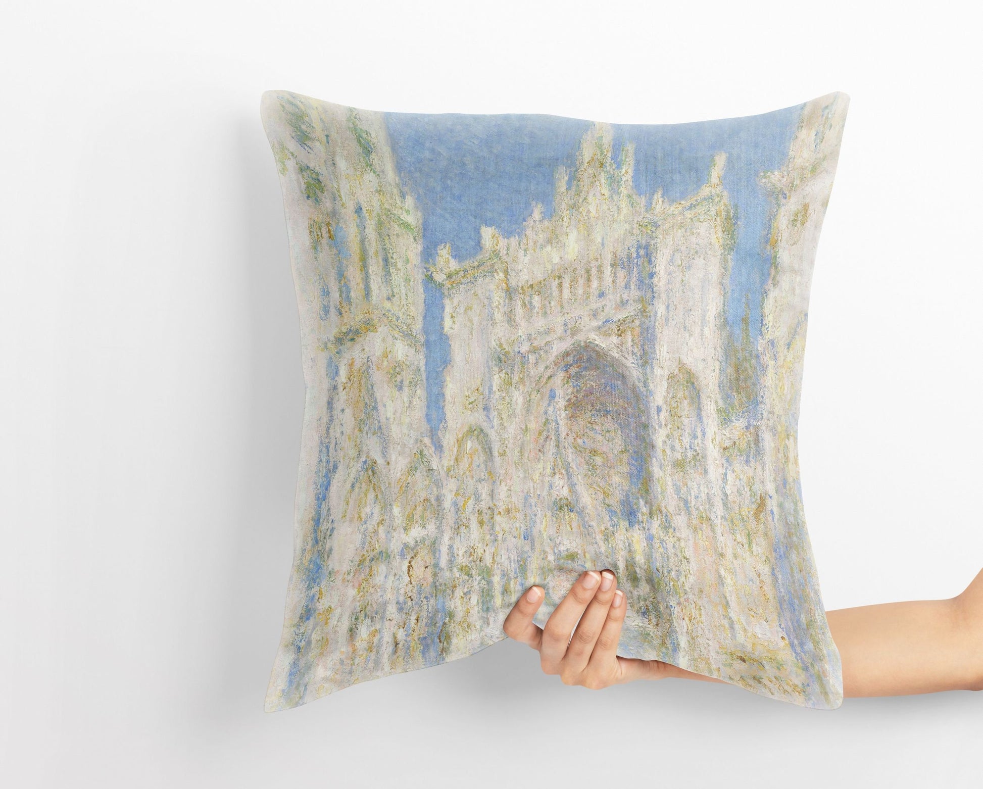 Claude Monet Famous Painting Rouen Cathedral, Throw Pillow, Abstract Throw Pillow, Designer Pillow, Housewarming Gift, Holiday Gift