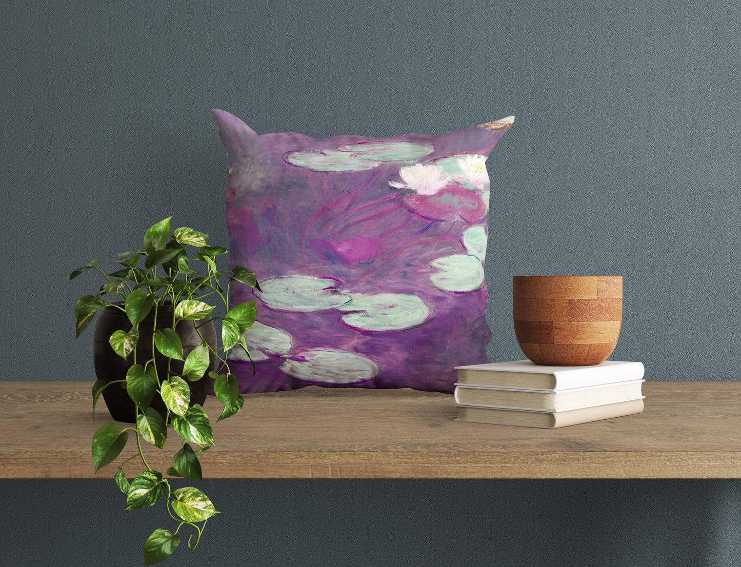 Claude Monet Famous Painting Water Lilies, Pillow Case, Throw Pillow, Soft Pillow Cases, Square Pillow, Home Decor Pillow, Sofa Pillows