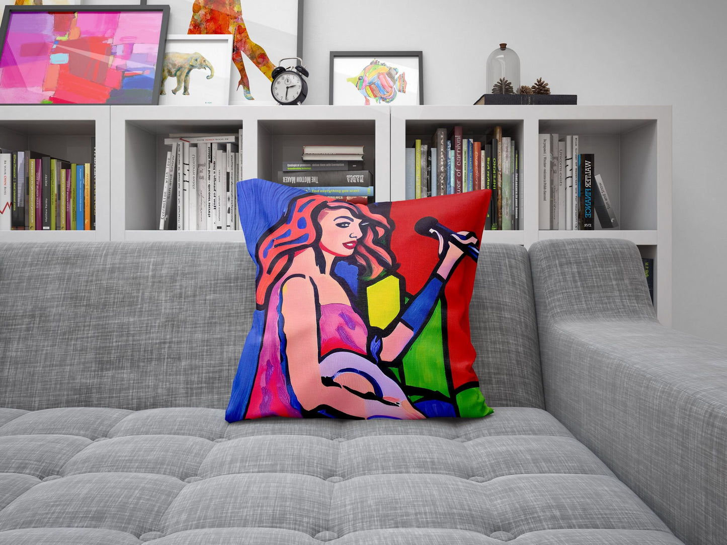 Taylor Swift Singing, Decorative Pillow, Abstract Throw Pillow, Soft Pillow Cases, Colorful Pillow Case, Contemporary Pillow, 20X20 Pillow