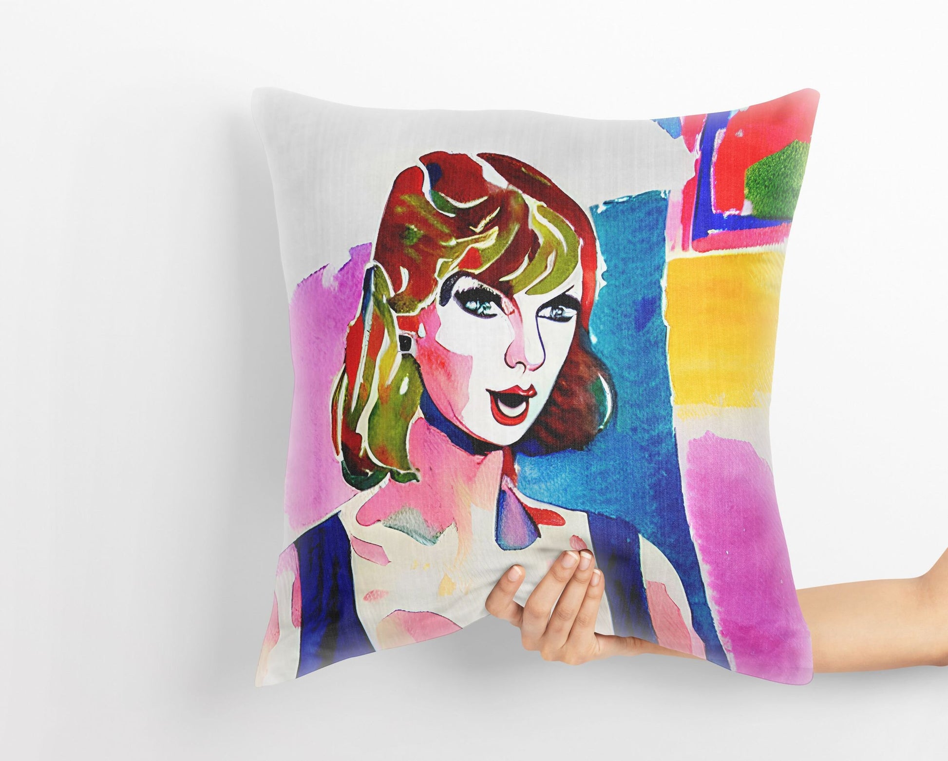 Taylor Swift Pillow Case, Abstract Throw Pillow Cover, Artist Pillow, Modern Pillow, 20X20 Pillow Cover, Housewarming Gift, Holiday Gift