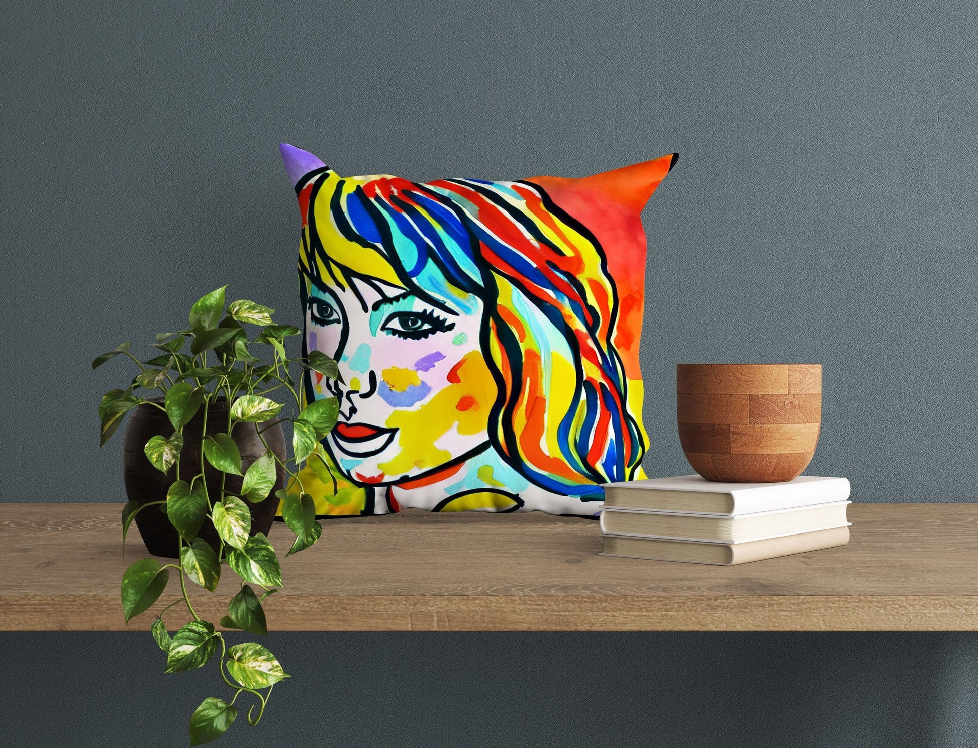 Taylor Swift Throw Pillow Cover, Abstract Throw Pillow Cover, Art Pillow, Colorful Pillow Case, Contemporary Pillow, Square Pillow