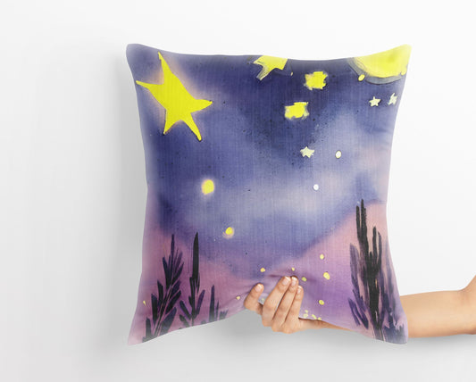 Starry Night Toss Pillow, Abstract Throw Pillow Cover, Soft Pillow Cases, 20X20 Pillow Cover, Home Decor Pillow, Indoor Pillow Cases