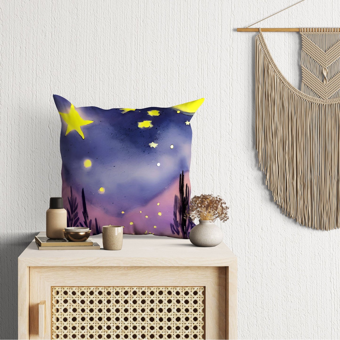 Starry Night Toss Pillow, Abstract Throw Pillow Cover, Soft Pillow Cases, 20X20 Pillow Cover, Home Decor Pillow, Indoor Pillow Cases