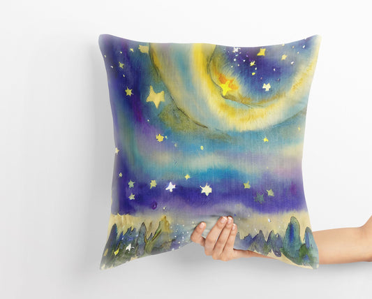 Starry Night Toss Pillow, Abstract Pillow, Soft Pillow Cases, Colorful Pillow Case, Large Pillow Cases, Housewarming Gift, Sofa Pillows