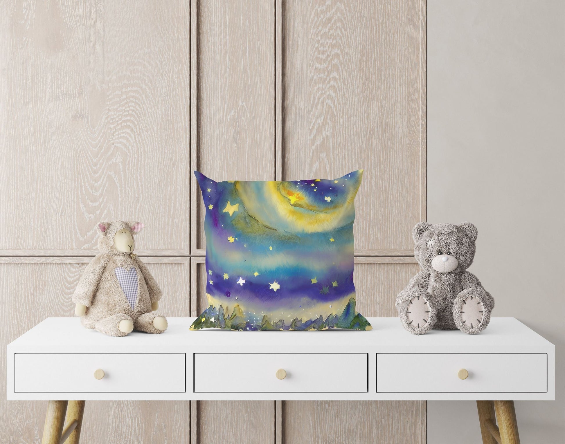 Starry Night Toss Pillow, Abstract Pillow, Soft Pillow Cases, Colorful Pillow Case, Large Pillow Cases, Housewarming Gift, Sofa Pillows