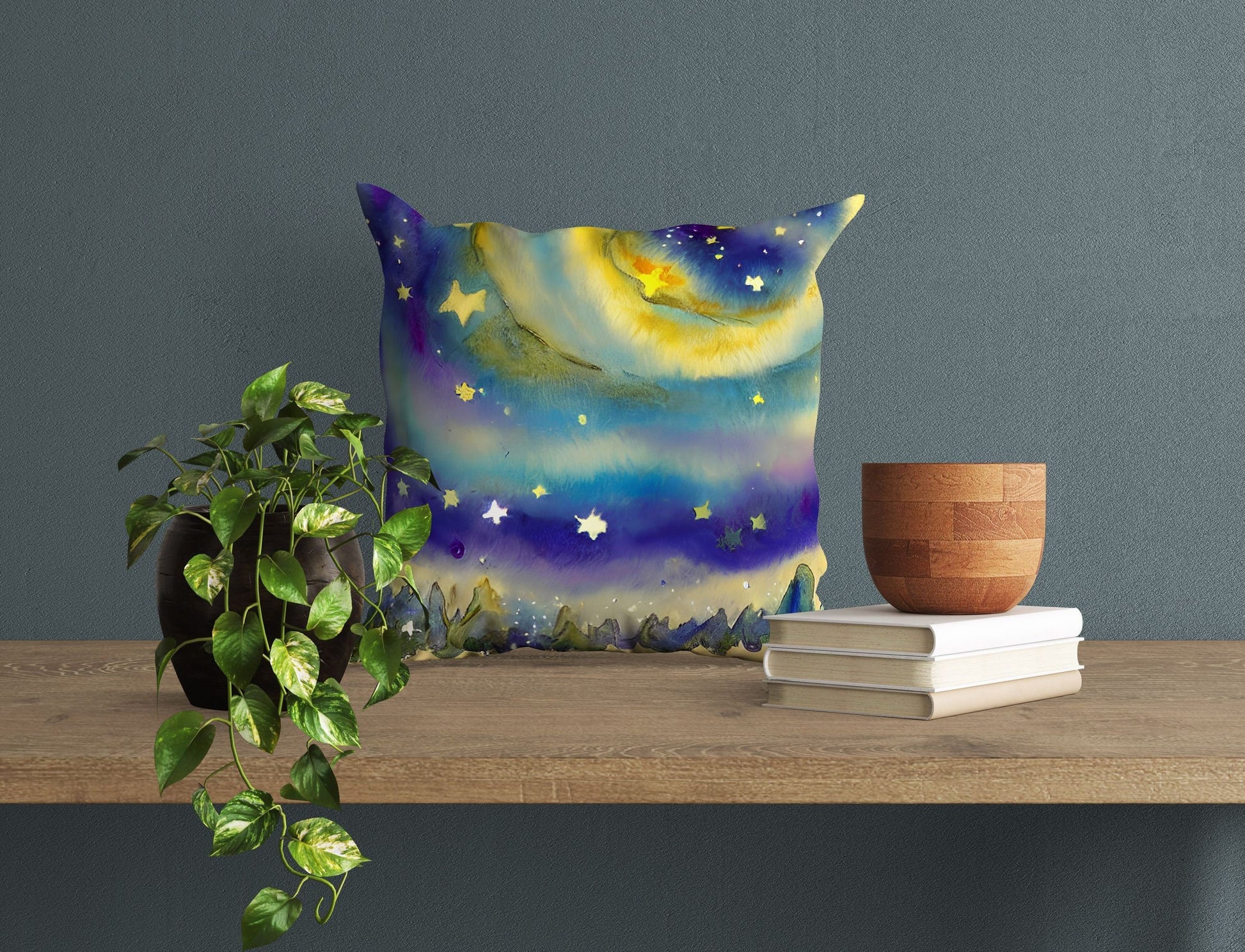 Starry Night Toss Pillow, Abstract Pillow, Soft Pillow Cases, Colorful Pillow Case, Large Pillow Cases, Housewarming Gift, Sofa Pillows