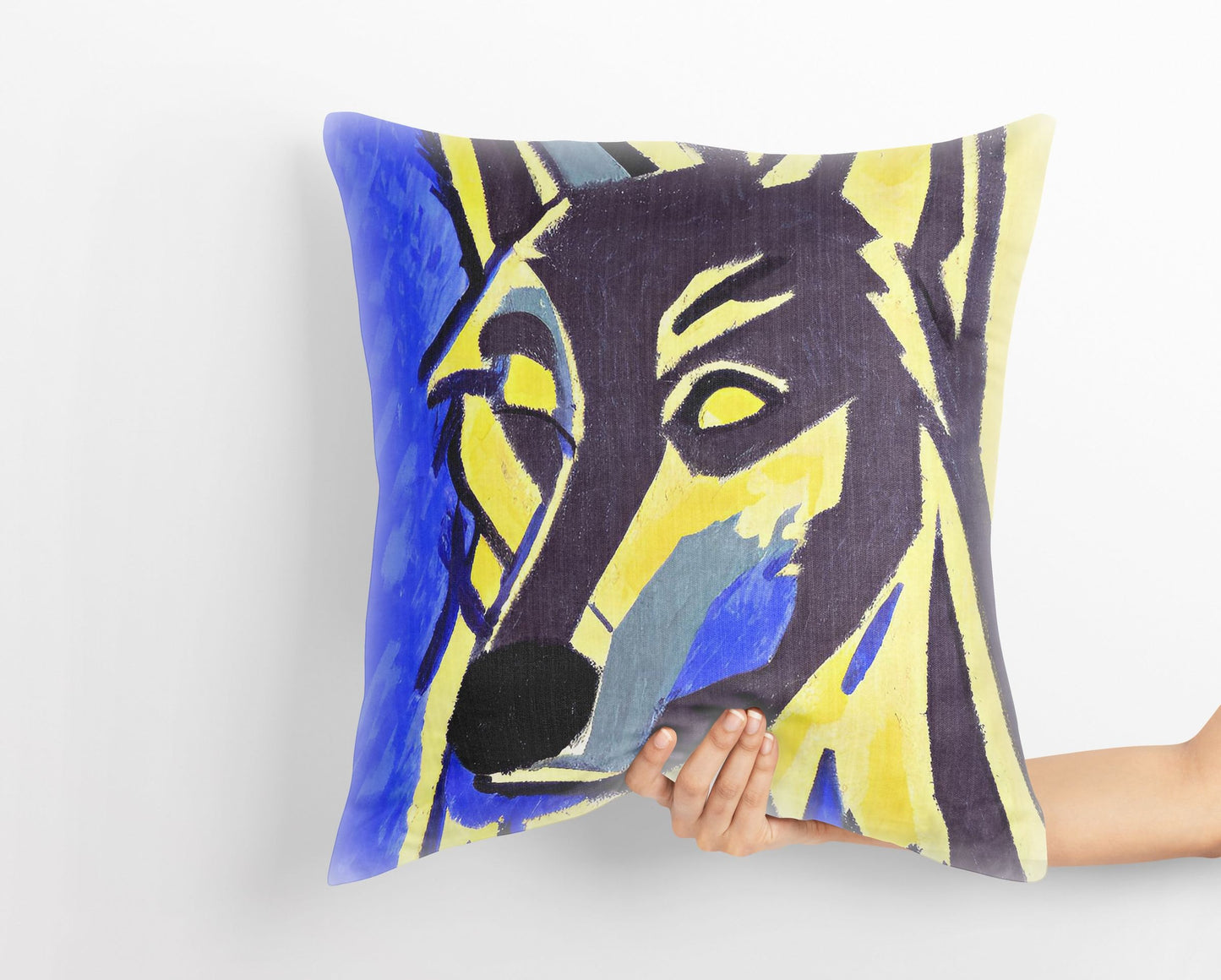 Watercolor Art Wildlife Wolf Pillow Case, Abstract Art Pillow, Artist Pillow, Colorful Pillow Case, Fashion, Square Pillow, Sofa Pillows