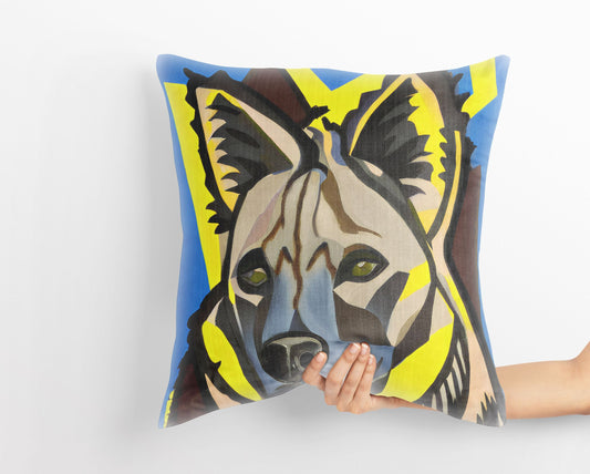 Original Art African Wildlife Hyena Decorative Pillow, Abstract Pillow, Art Pillow, Colorful Pillow Case, Fashion, Square Pillow