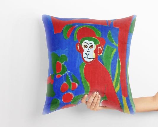 Original Art Monkey, Tapestry Pillows, Bee Pillow Cover, Designer Pillow, Colorful Pillow Case, Contemporary Pillow, Large Pillow Cases