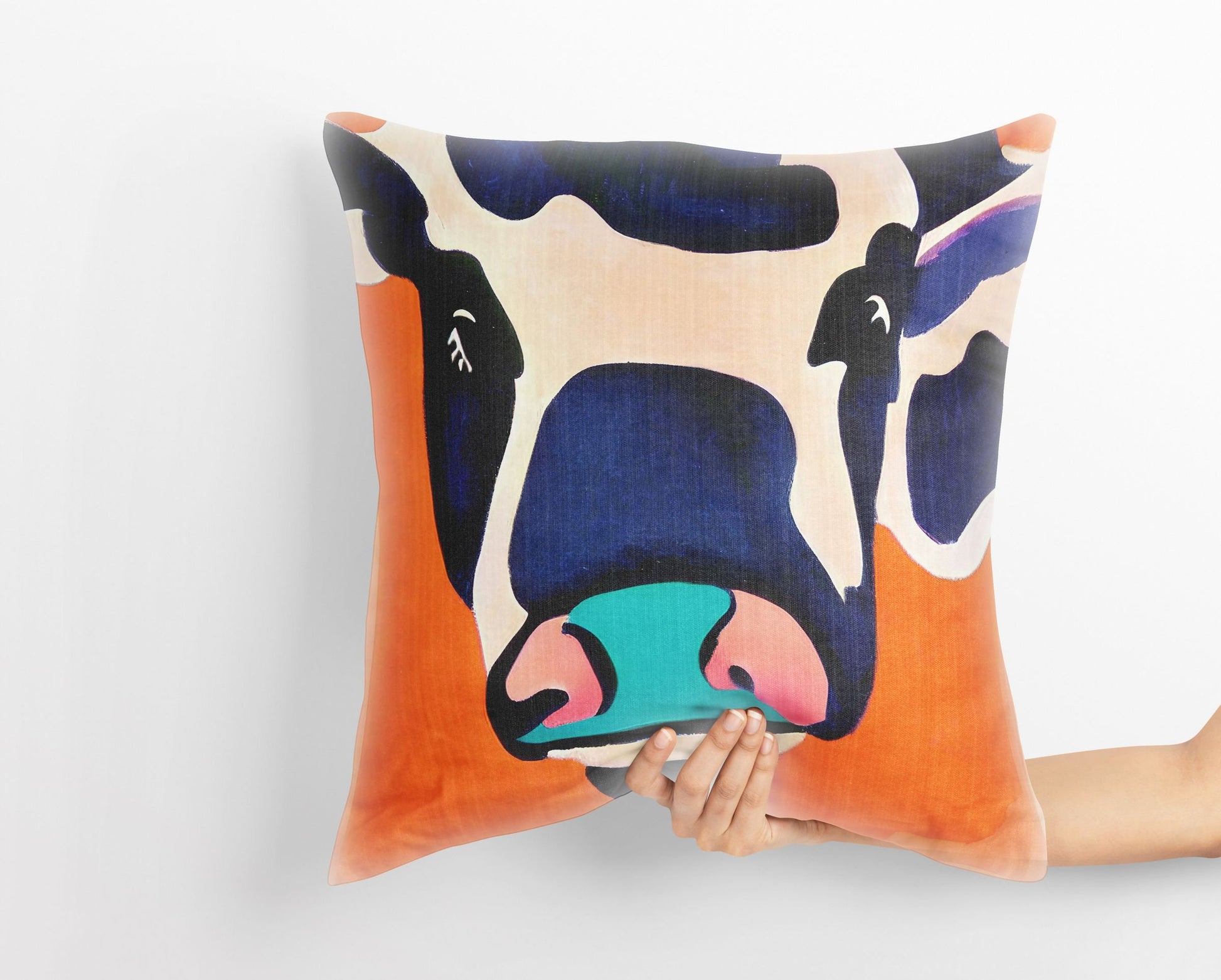 Dairy Cattle Original Art, Throw Pillow Cover, Bee Pillow Cover, Comfortable, Colorful Pillow Case, Contemporary Pillow, Indoor Pillow Cases