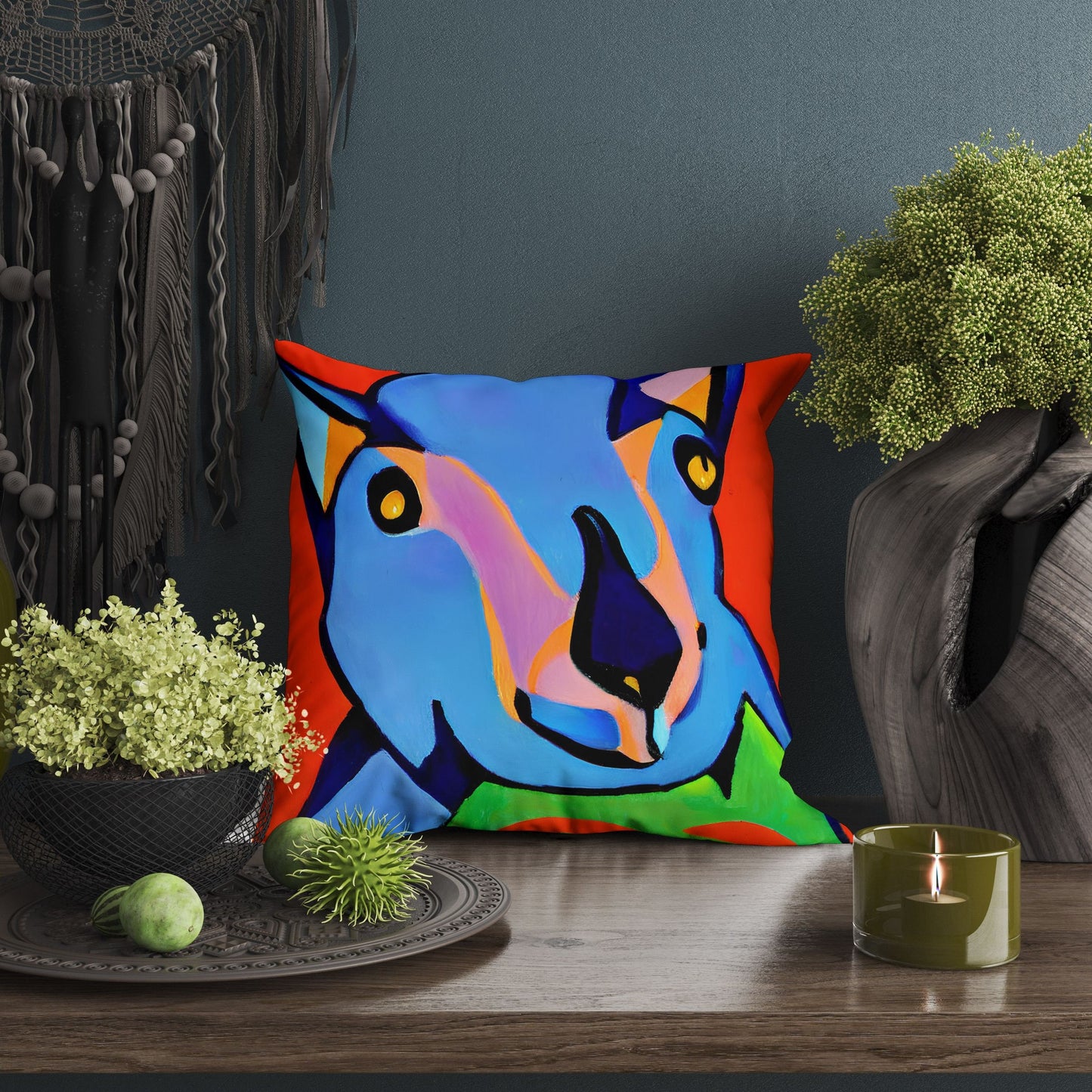 Australian Wildlife Kangaroo Pillow Case, Abstract Throw Pillow Cover, Artist Pillow, Large Pillow Cases, Housewarming Gift, Sofa Pillows