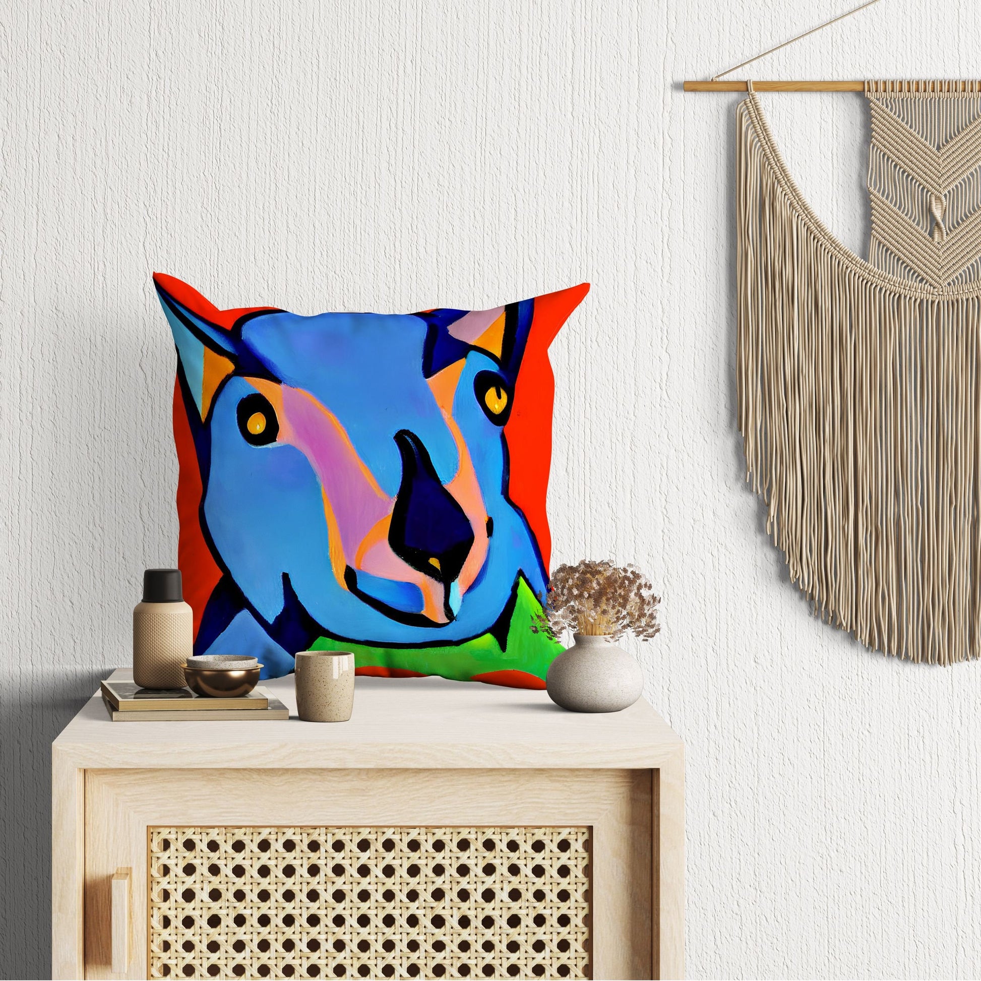 Australian Wildlife Kangaroo Pillow Case, Abstract Throw Pillow Cover, Artist Pillow, Large Pillow Cases, Housewarming Gift, Sofa Pillows