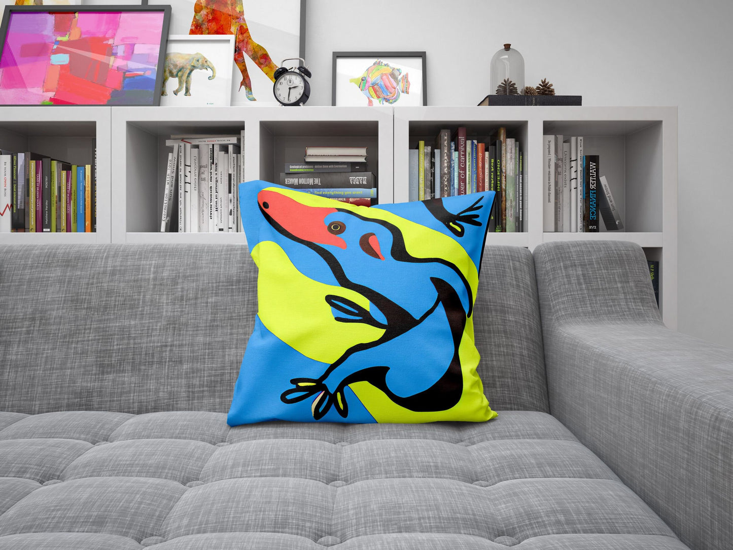 Australian Wildlife Platypus Original Art Tapestry Pillows, Abstract Pillow Case, Designer Pillow, Colorful Pillow Case, Modern Pillow