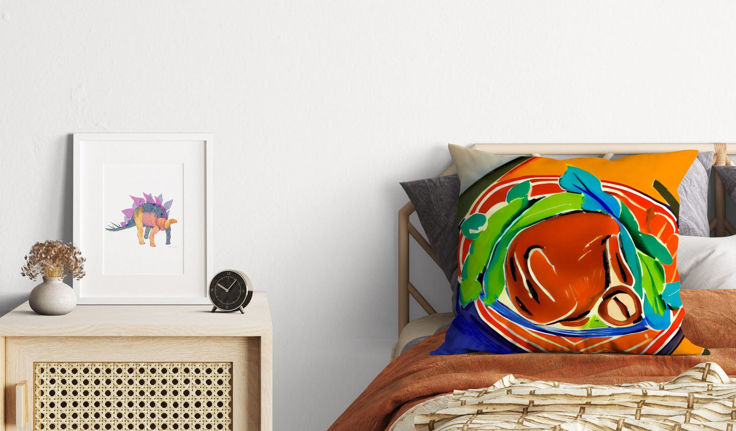 Thanksgiving Roast Turkey Original Art Decorative Pillow, Abstract Art Pillow, Soft Pillow Cases, Colorful Pillow Case, Contemporary Pillow