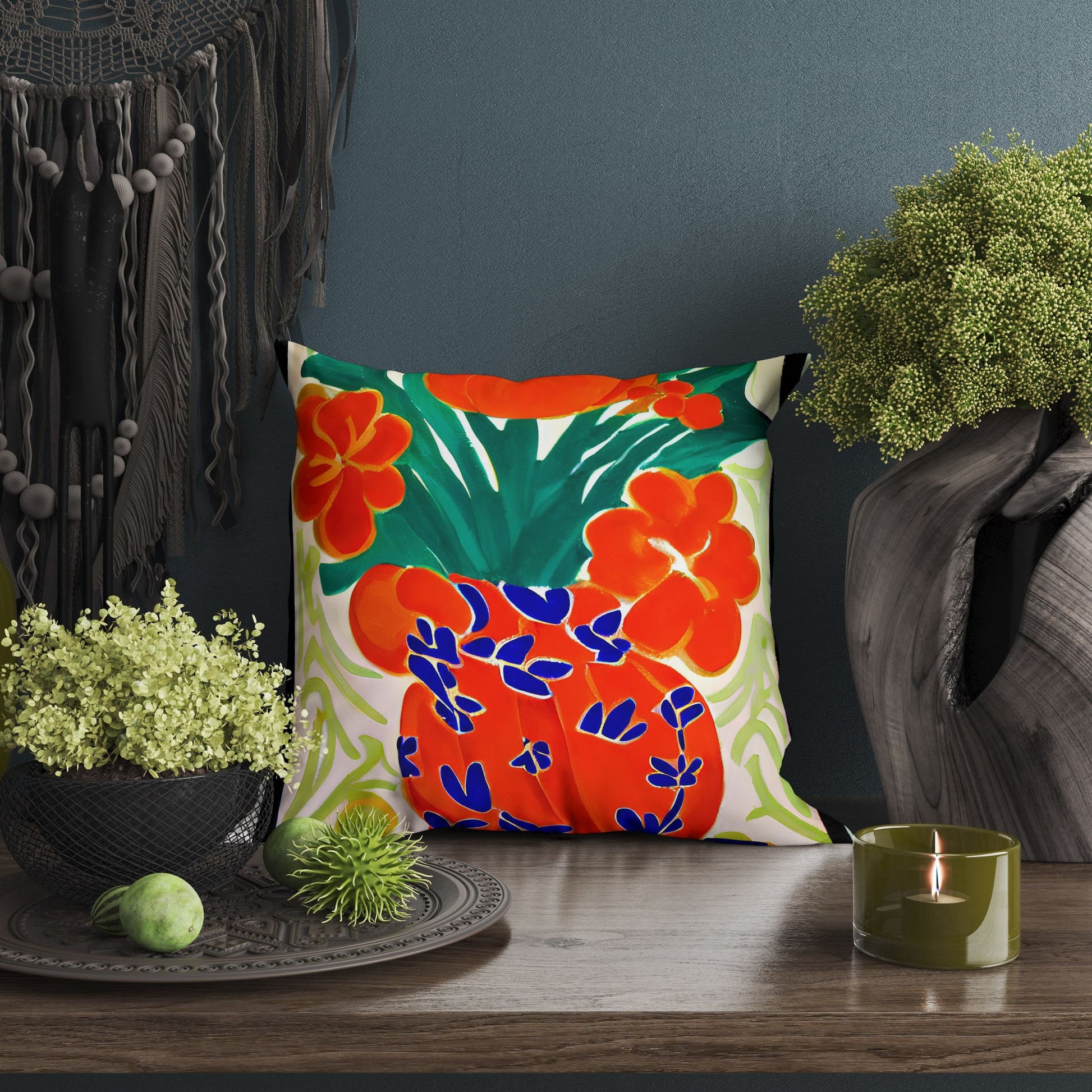 Still Life With Flowers Original Art Throw Pillow, Abstract Throw Pillow Cover, Art Pillow, Home Decor Pillow, Sofa Pillows