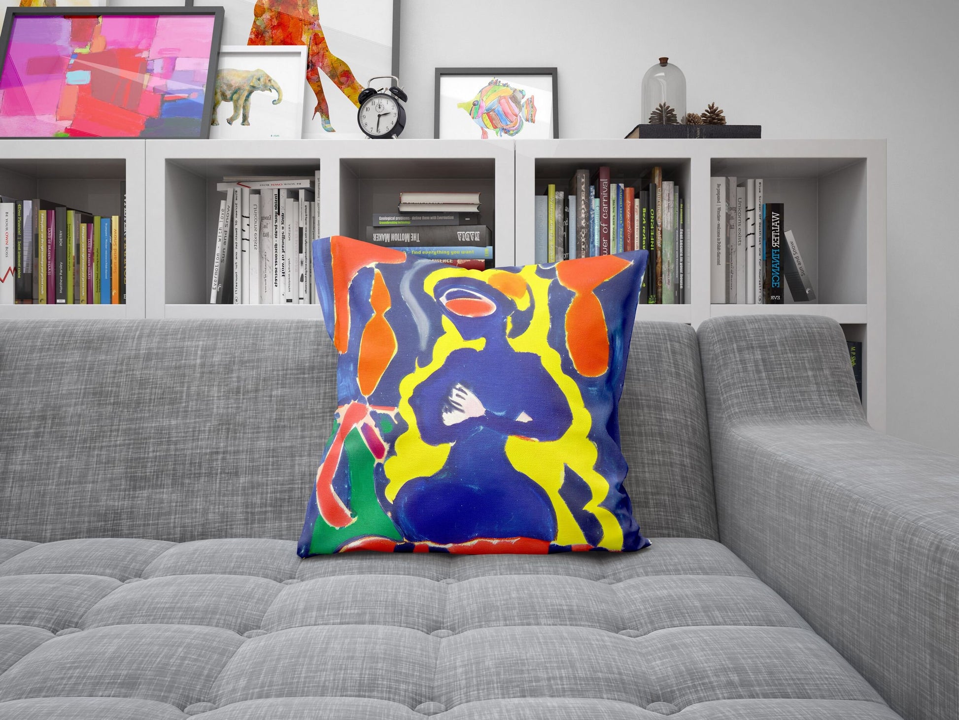 Abstract Girl Throw Pillow Cover, Abstract Pillow Case, Soft Pillow Cases, Colorful Pillow Case, Contemporary Pillow, Large Pillow Cases