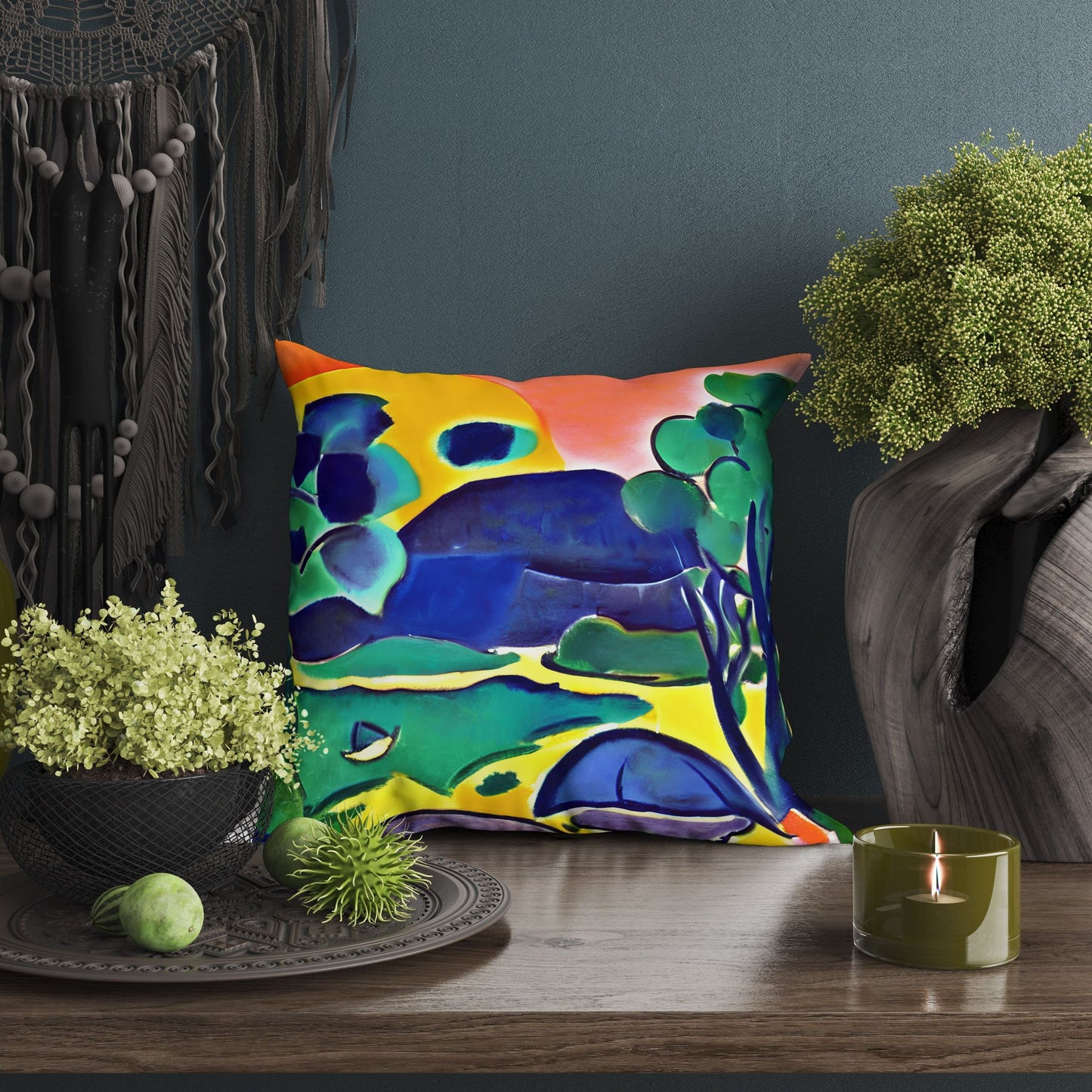 Abstract Landscape Toss Pillow, Abstract Pillow Case, Art Pillow, Contemporary Pillow, 24X24 Pillow Case, Christmas Pillow Covers