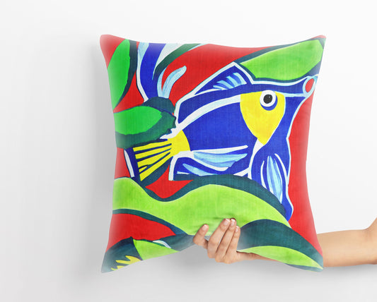 Tropical Fish Throw Pillow Cover, Abstract Art Pillow, Soft Pillow Cases, Colorful Pillow Case, Christmas Pillow Covers, Indoor Pillow Cases