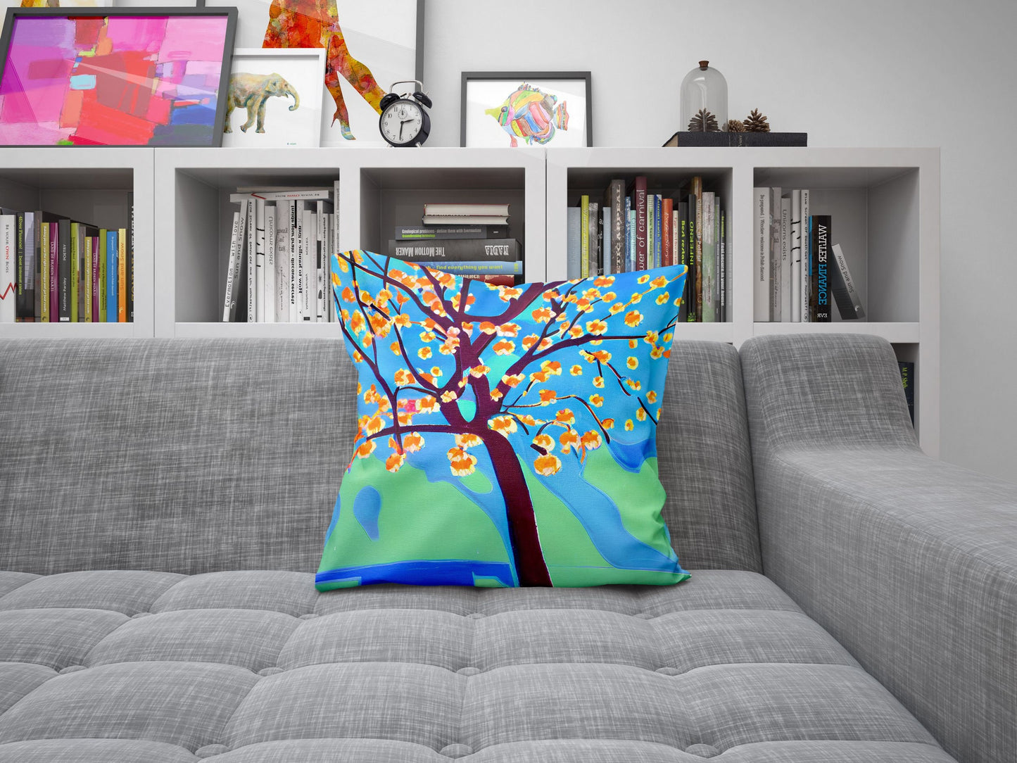 Flowering Tree Pillow Case, Abstract Art Pillow, Soft Pillow Cases, Colorful Pillow Case, Home Decor Pillow, Abstract Decor