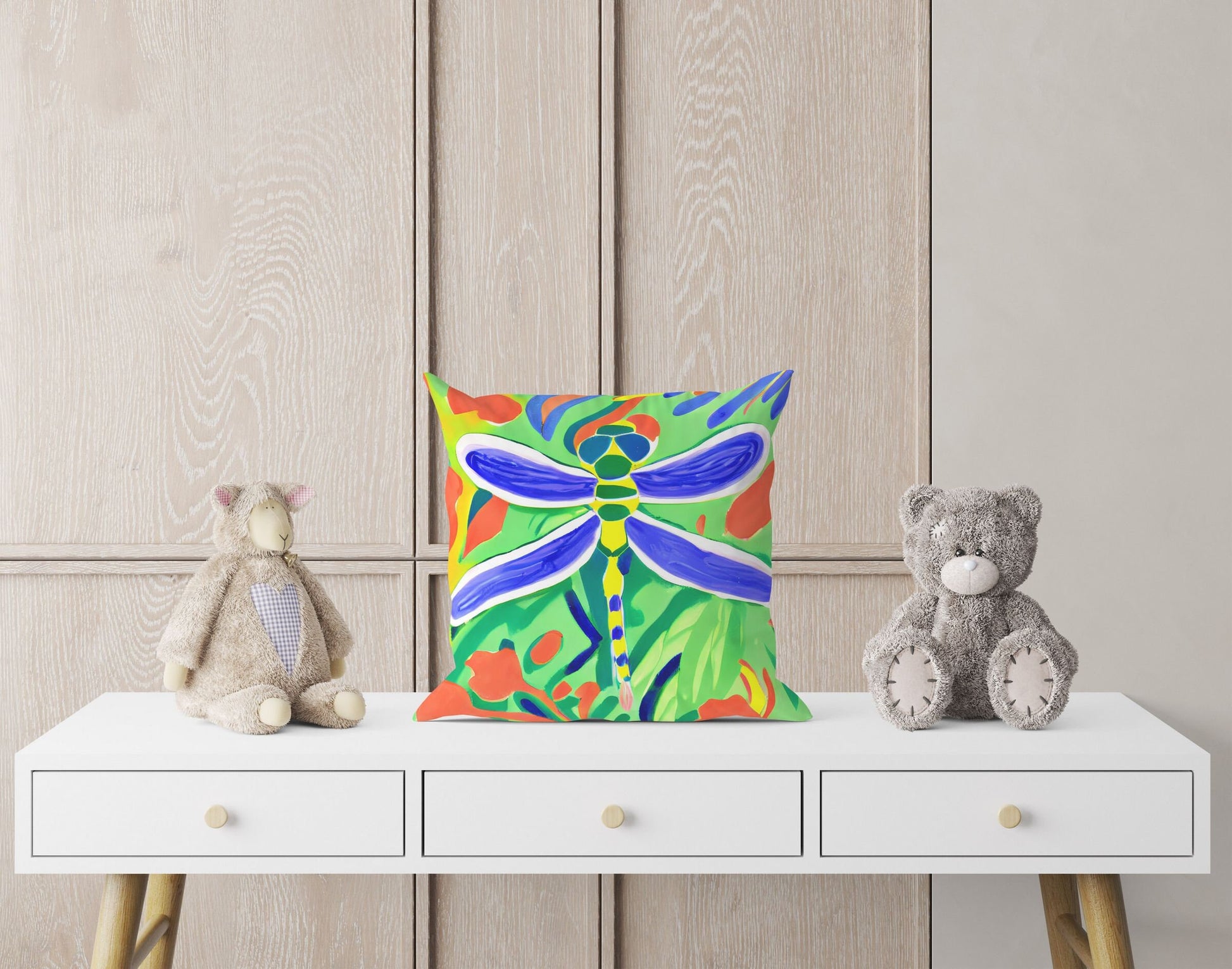 Dragonfly Tapestry Pillows, Abstract Pillow Case, Designer Pillow, Colorful Pillow Case, Fashion, 18 X 18 Pillow Covers, Home Decor Pillow