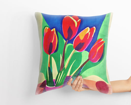 Tulips Pillow Case, Flower Throw Pillow, Soft Pillow Cases, Contemporary Pillow, Square Pillow, Home And Living, Girl Pillow