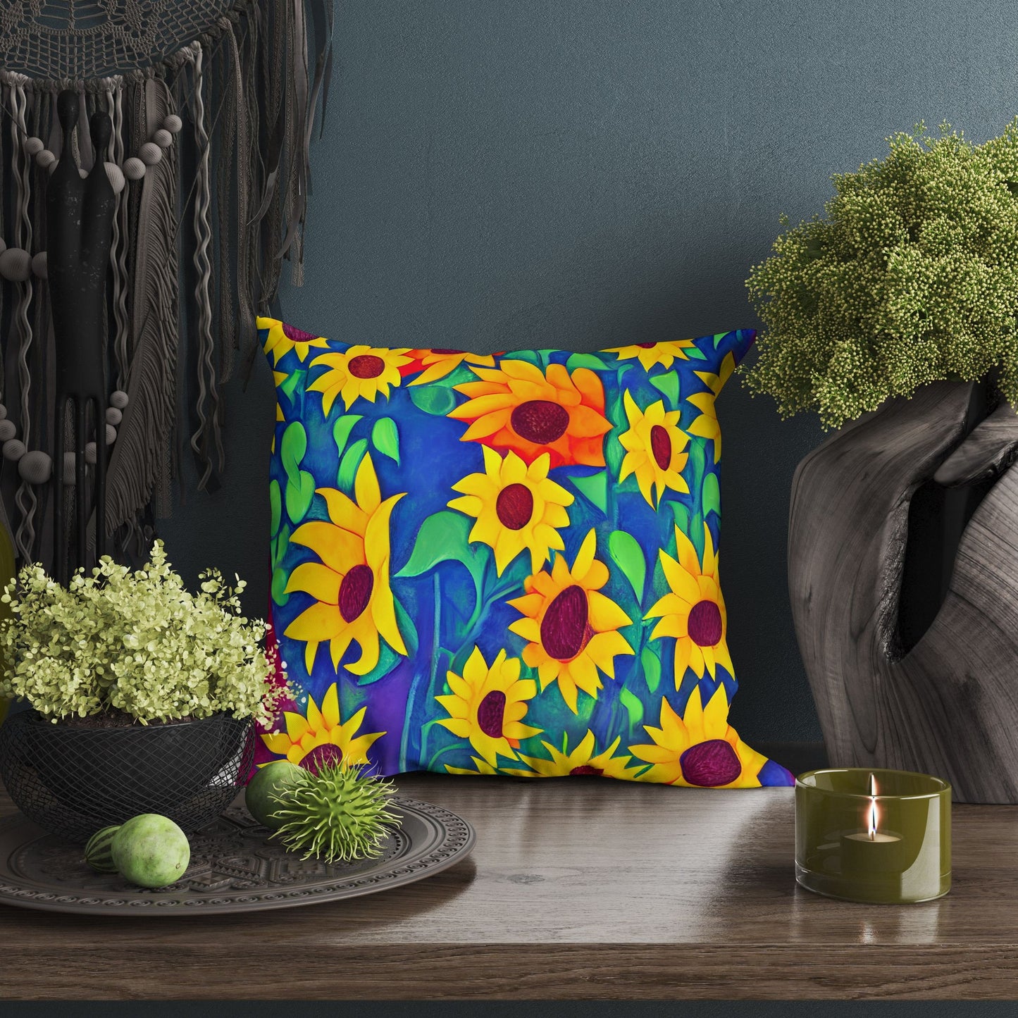Sunflowers, Decorative Pillow, Floral Pillow, Soft Pillow Cases, Colorful Pillow, Watercolor Pillow Cases, Housewarming Gift, Holiday Gift