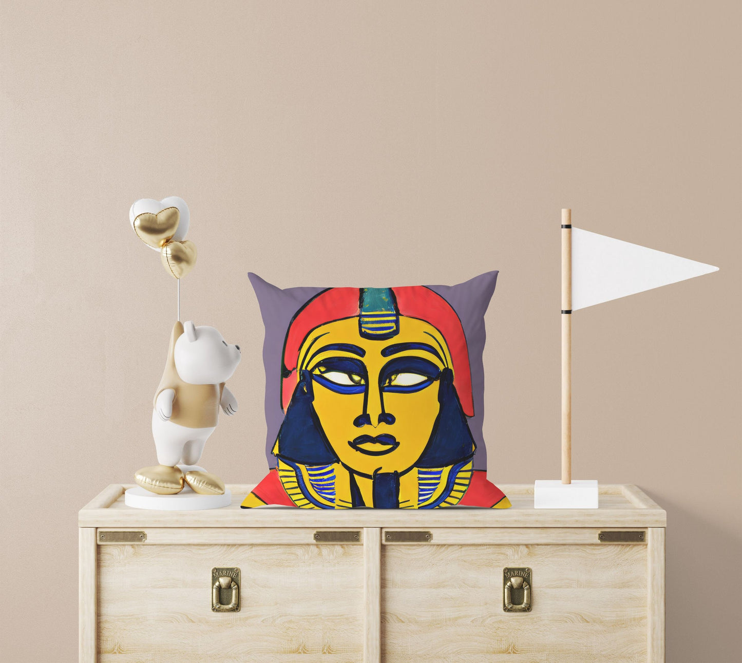 Pharaoh Of Ancient Egypt, Tapestry Pillows, Abstract Pillow Case, Art Pillow, Colorful Pillow Case, Beautiful Pillow, Playroom Decor