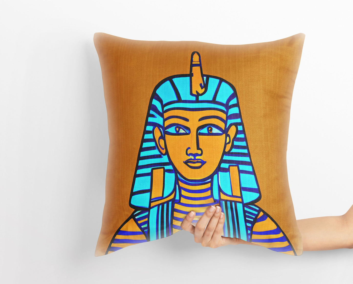 Pharaoh Of Ancient Egypt, Throw Pillow Cover, Abstract Pillow Case, Artist Pillow, Colorful Pillow Case, Modern Pillow, Large Pillow Cases