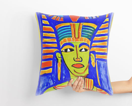 Pharaoh Of Ancient Egypt, Throw Pillow Cover, Abstract Throw Pillow, Comfortable, Colorful Pillow Case, Watercolor Pillow Cases, Girl Pillow