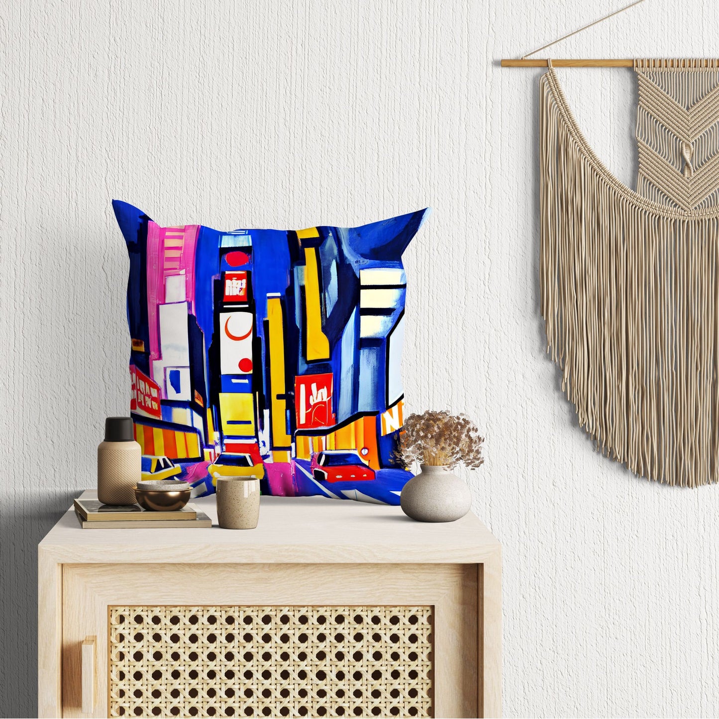 New York Times Square At Night, Throw Pillow Cover, Cat Pillow, Soft Pillow Cases, Colorful Pillow Case, Home And Living, Sofa Pillows