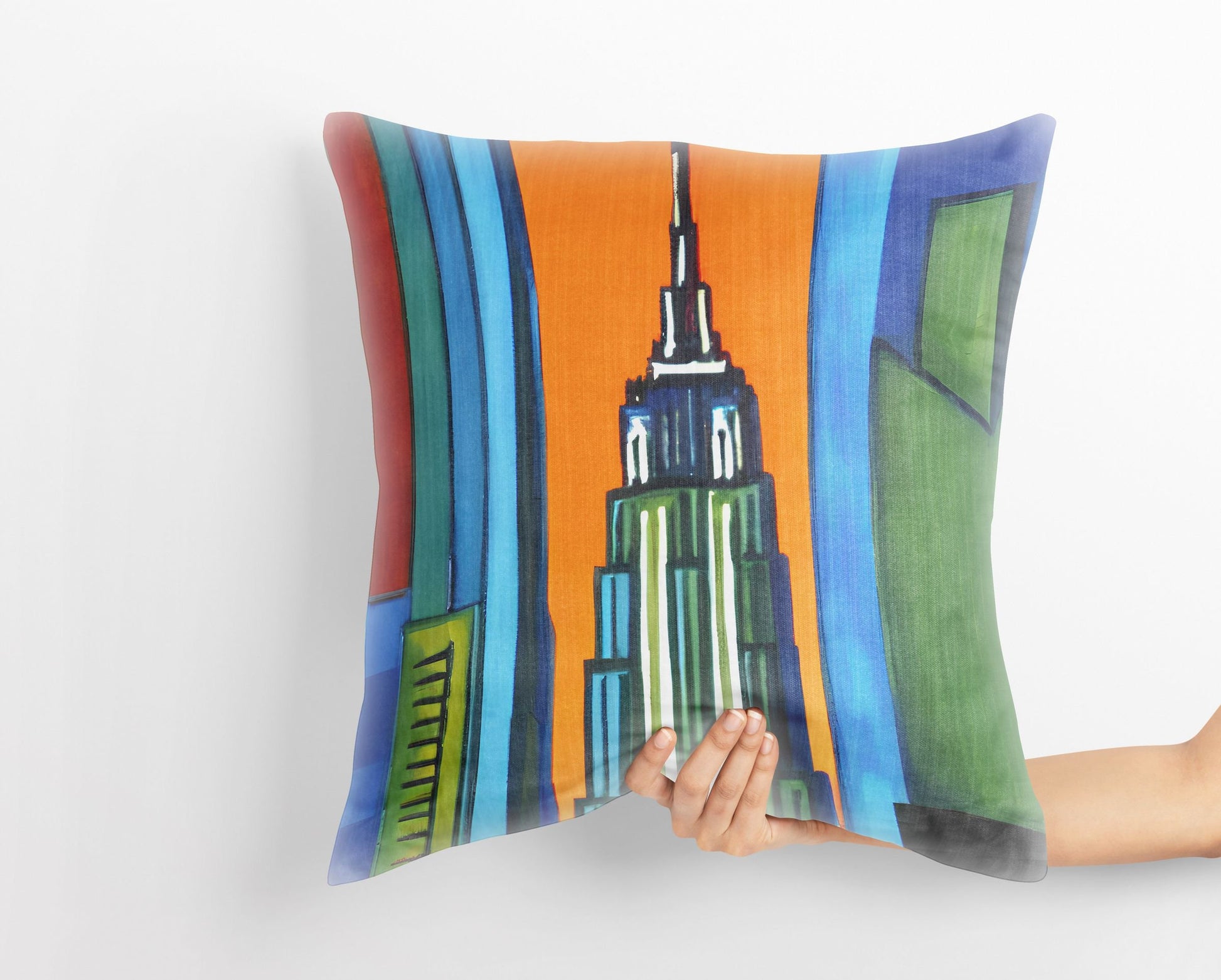 New York Empire State Building, Decorative Pillow, Cat Pillow, Comfortable, Colorful Pillow Case, Contemporary Pillow, 20X20 Pillow Cover