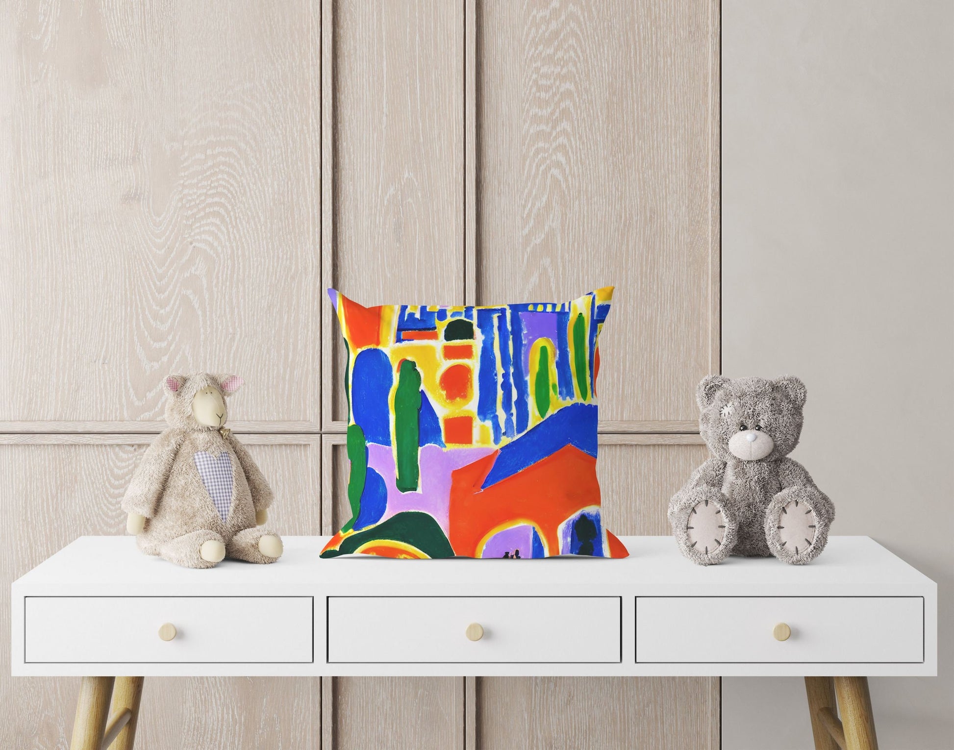 Night View Of Los Angeles, Throw Pillow, Abstract Pillow, Soft Pillow Cases, Colorful Pillow Case, Impressionist Pillow, Sofa Pillows