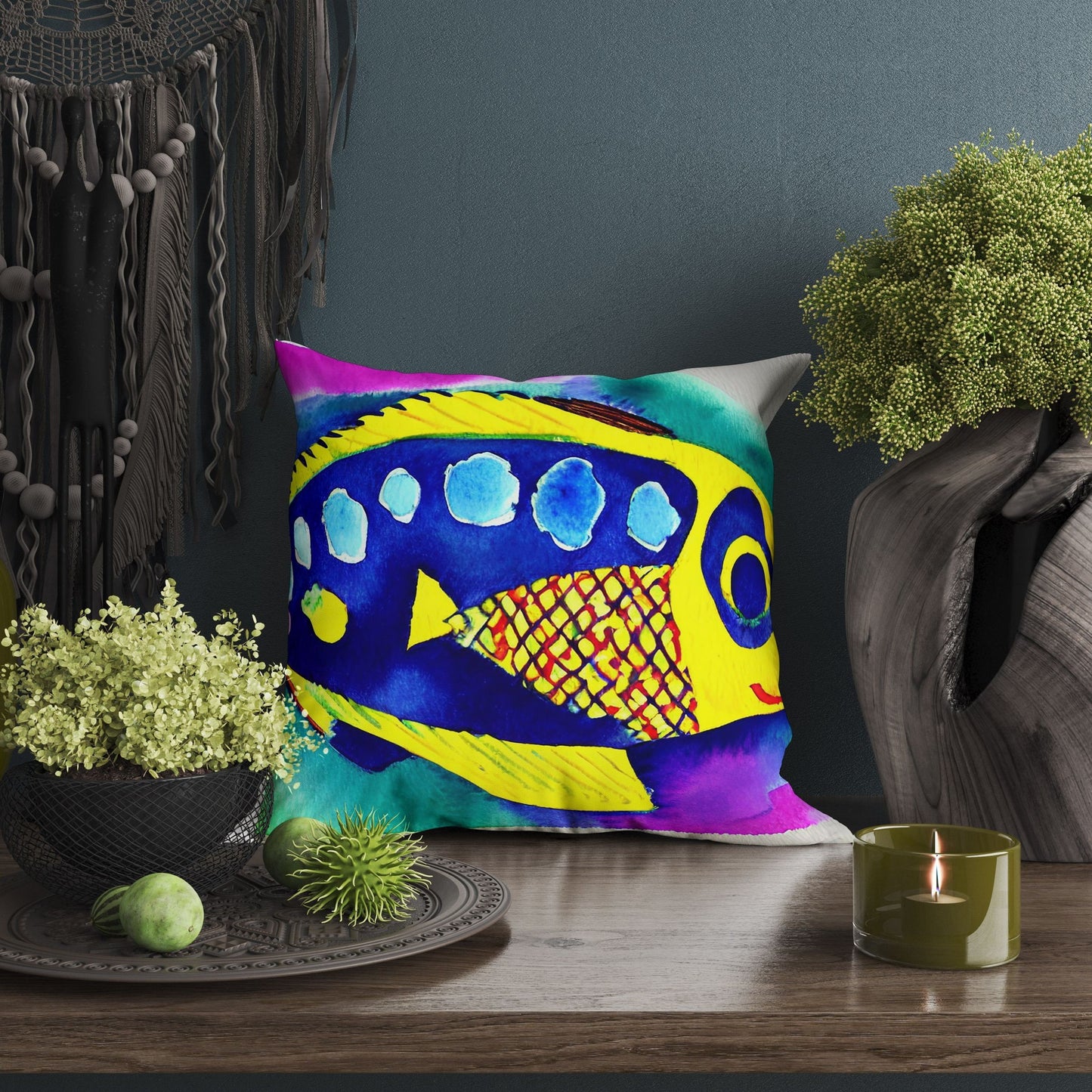 Tropical Fish, Pillow Case, Abstract Throw Pillow, Comfortable, Colorful Pillow Case, Modern Pillow, Home Decor Pillow, Indoor Pillow Cases
