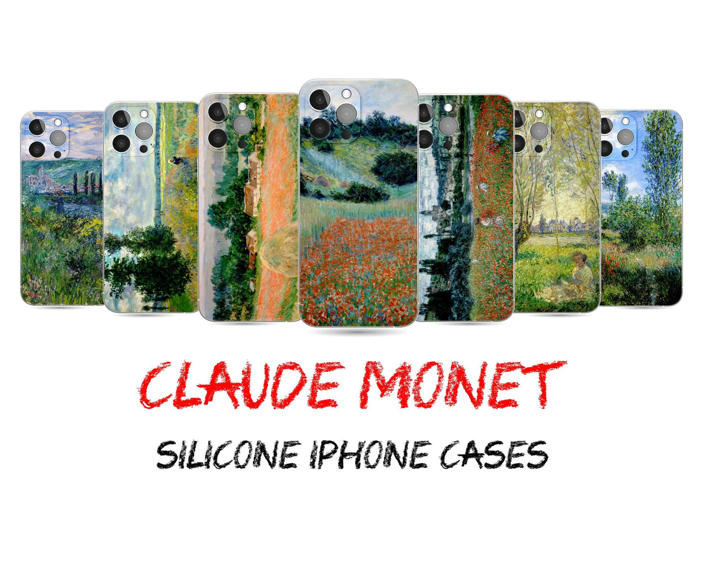 Claude Monet Famous Art Iphone 14 Case, Iphone 12, Iphone 7 Case, Iphone 8 Plus Case Art, Aesthetic Phone Case, Iphone Case Protective Matte