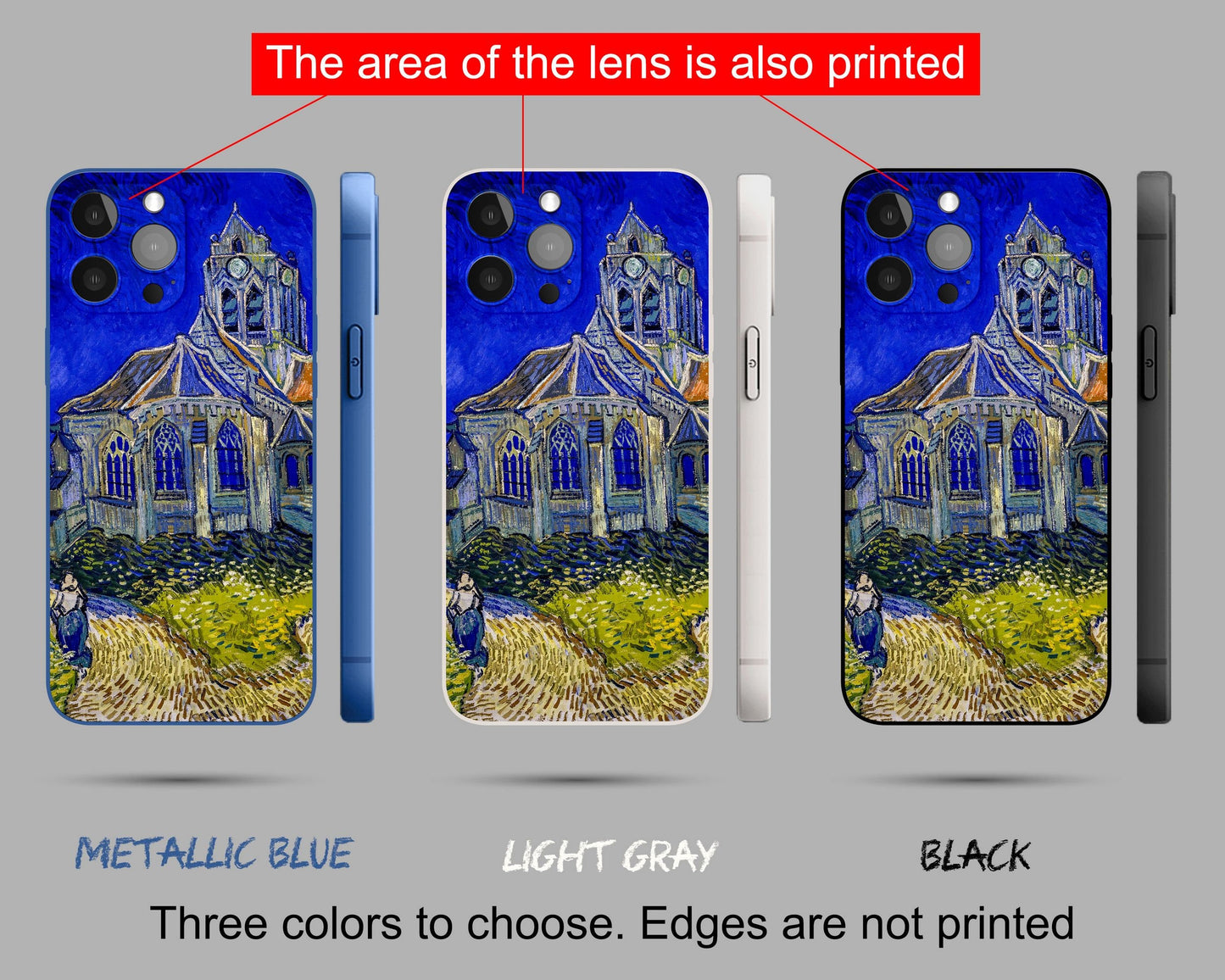 Vincent Van Gogh The Church In Auvers Phone Case, Iphone 11 Pro Max, Iphone X, Iphone 8 Plus Case Art, Birthday Gift, Silicone Case