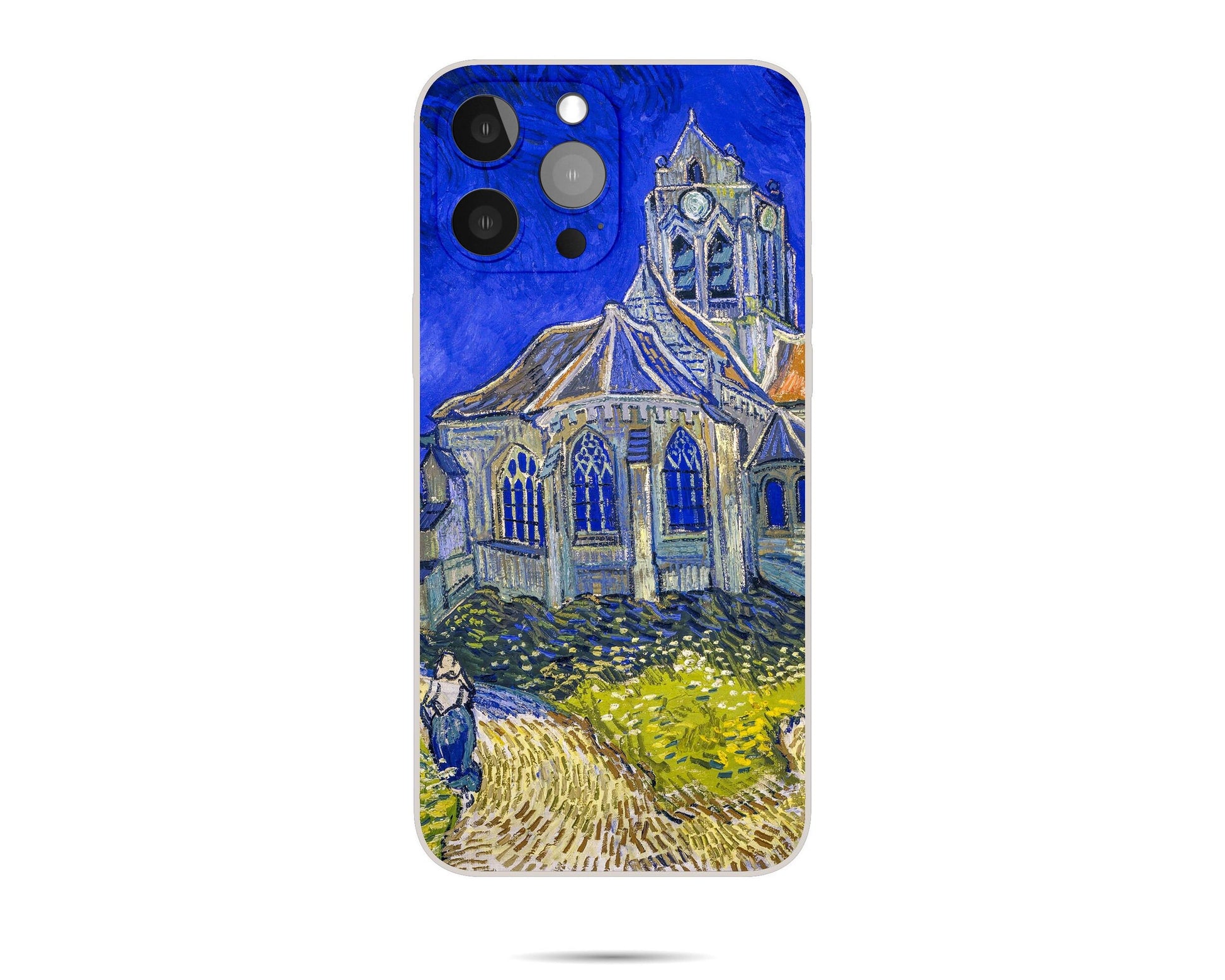 Vincent Van Gogh The Church In Auvers Phone Case, Iphone 11 Pro Max, Iphone X, Iphone 8 Plus Case Art, Birthday Gift, Silicone Case