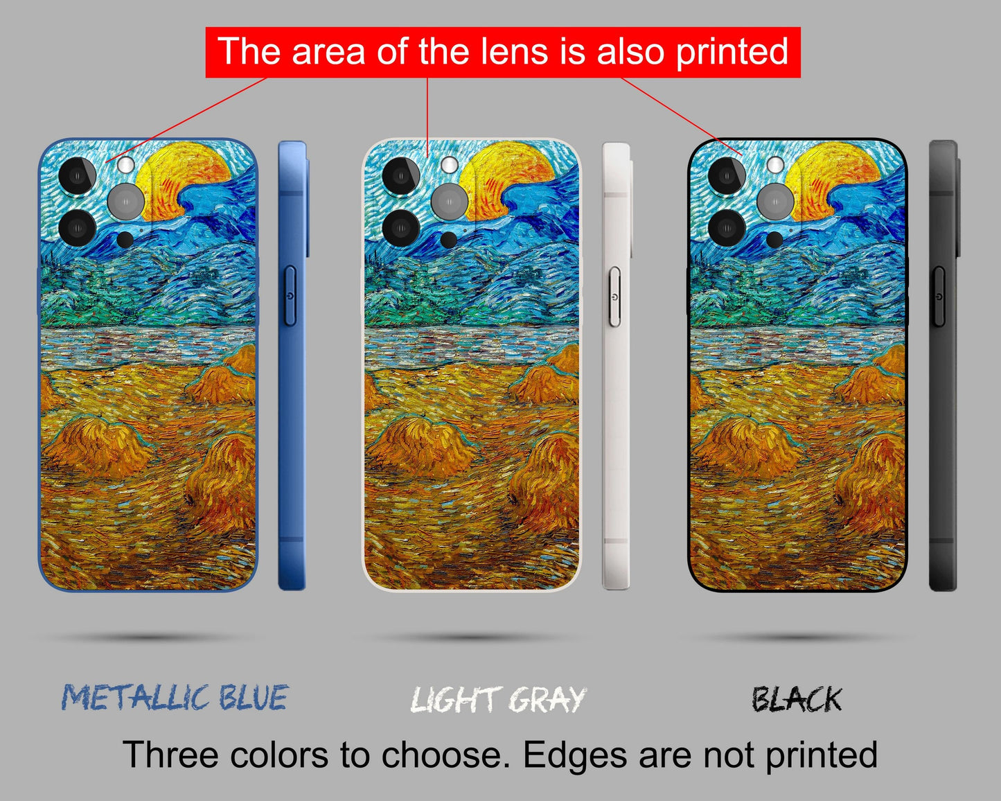 Vincent Van Gogh Evening Landscape With Rising Moon Iphone Case, Iphone 8Plus, Iphone X, Designer Iphone 8 Plus Case, Iphone Case Matte