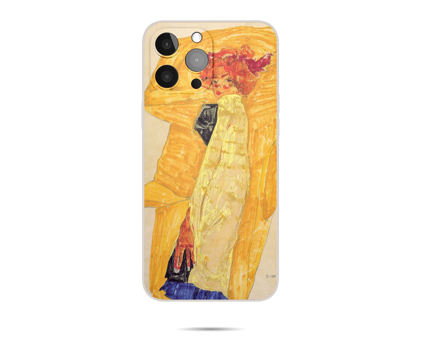 Iphone 14 Pro Max Case Of Egon Schiele Famous Painting, Iphone 12 Mini Case, Iphone Xs, Designer Iphone 8 Plus Case, Iphone Case Silicone